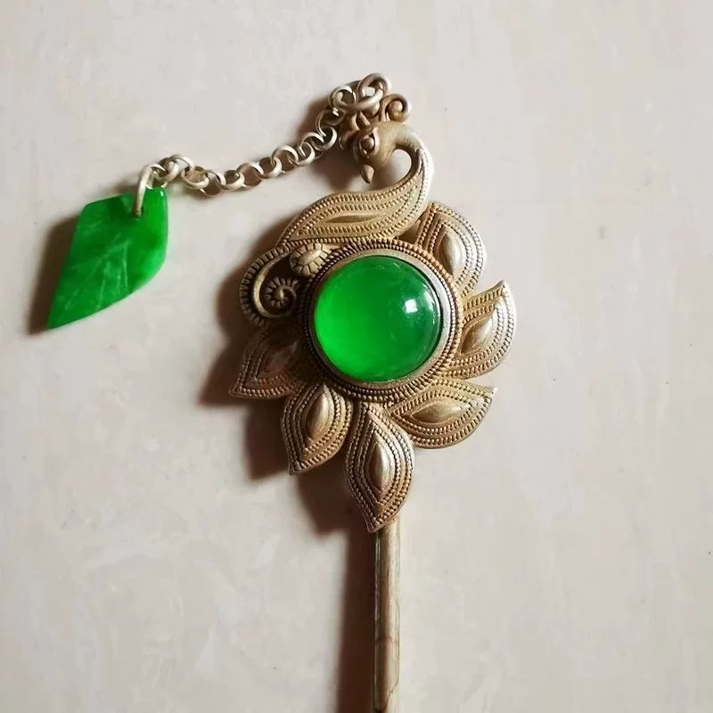 Antique vintage Miao silver hair hairpin Hanfu accessories ethnic style hairpin