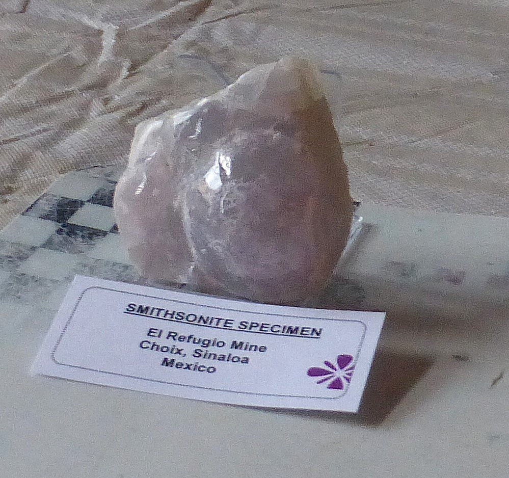 Pale PINK Smithsonite Specimen no matrix from Choix Sinaloa Mexico 150 grams