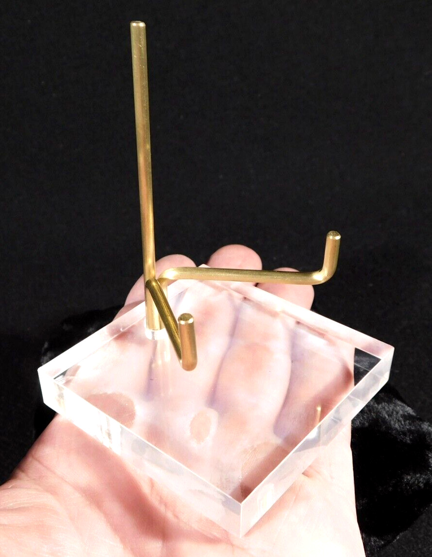 Easel Display Stand Brass Medium Size Adjustable Clear Acrylic Base