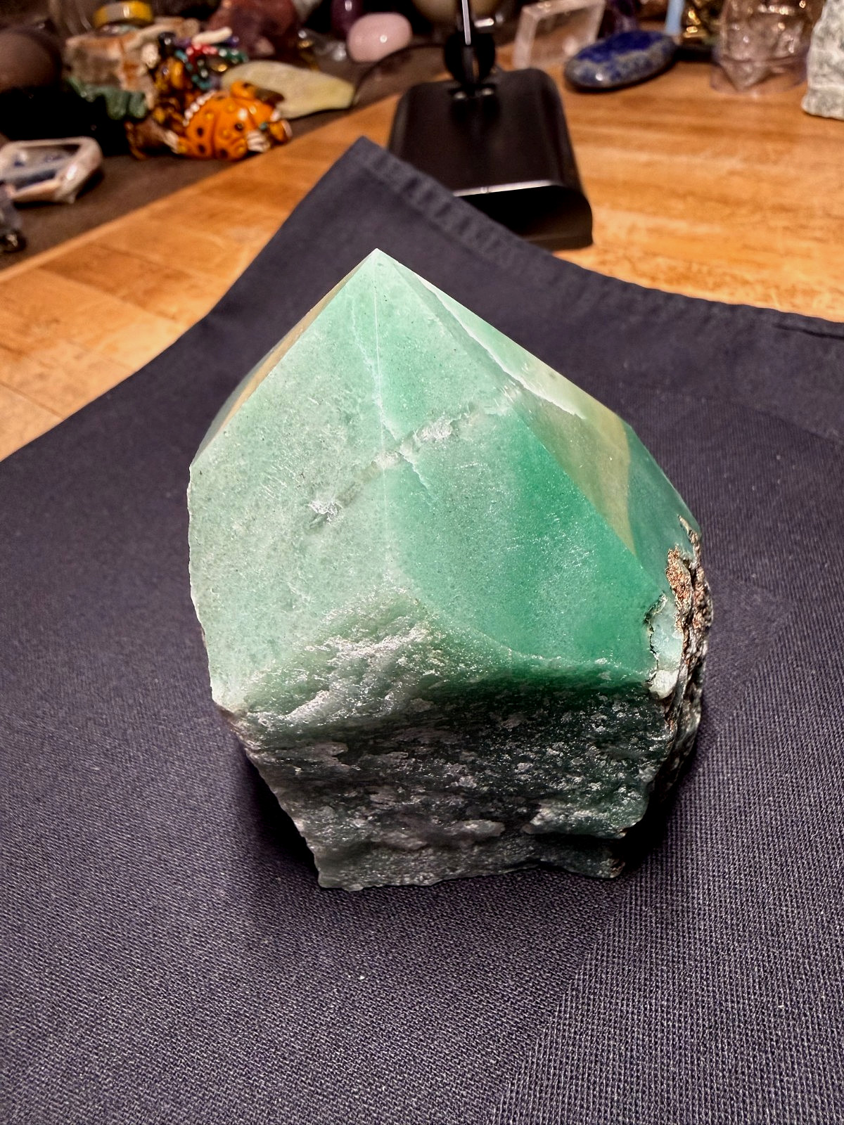 Green Aventurine Crystal Gemstone Six Sided Chiseled Point Specimen 335
