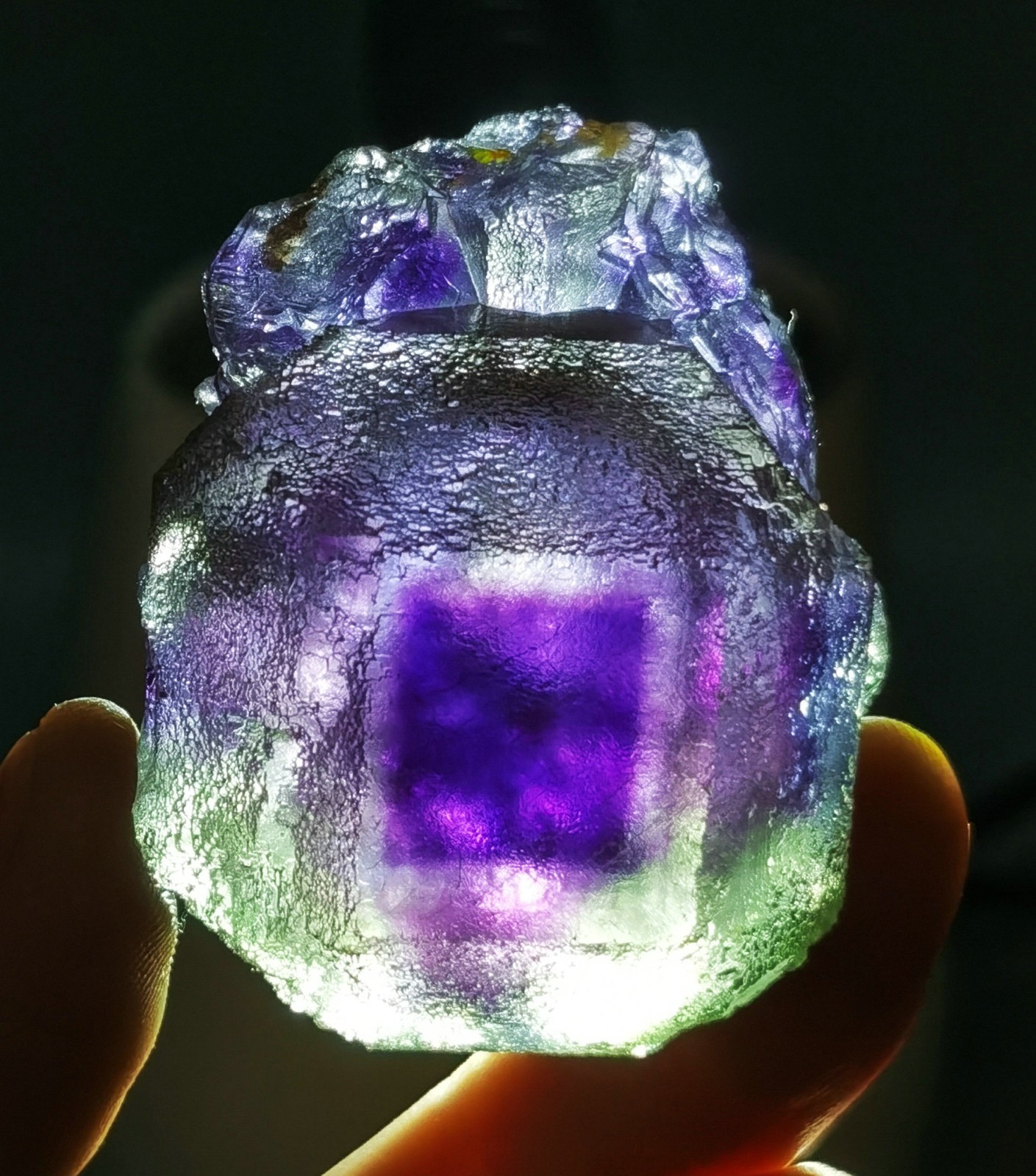 Natural Transparent Purple Window Fluorite Mineral Specimen China