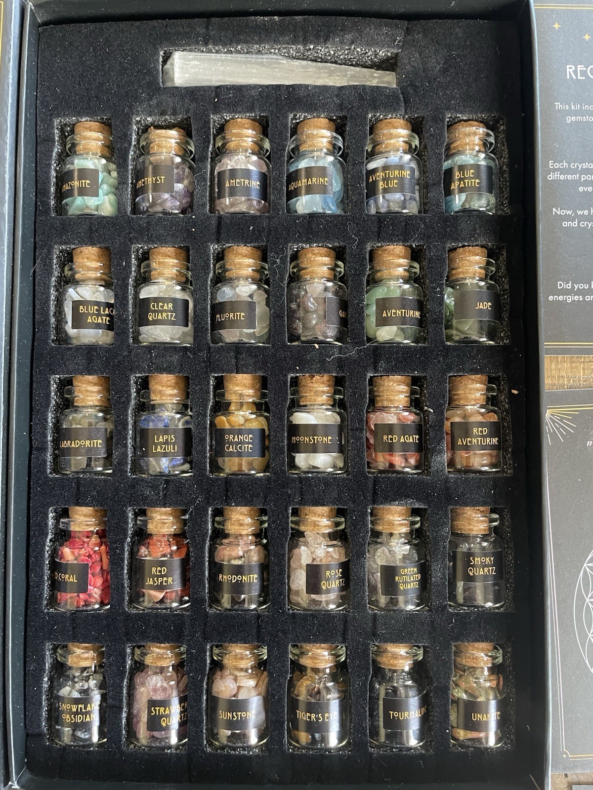 Witchcraft Crystals Set: 30 PCS Gemstones in Jars for Altar & Wiccan Supplies