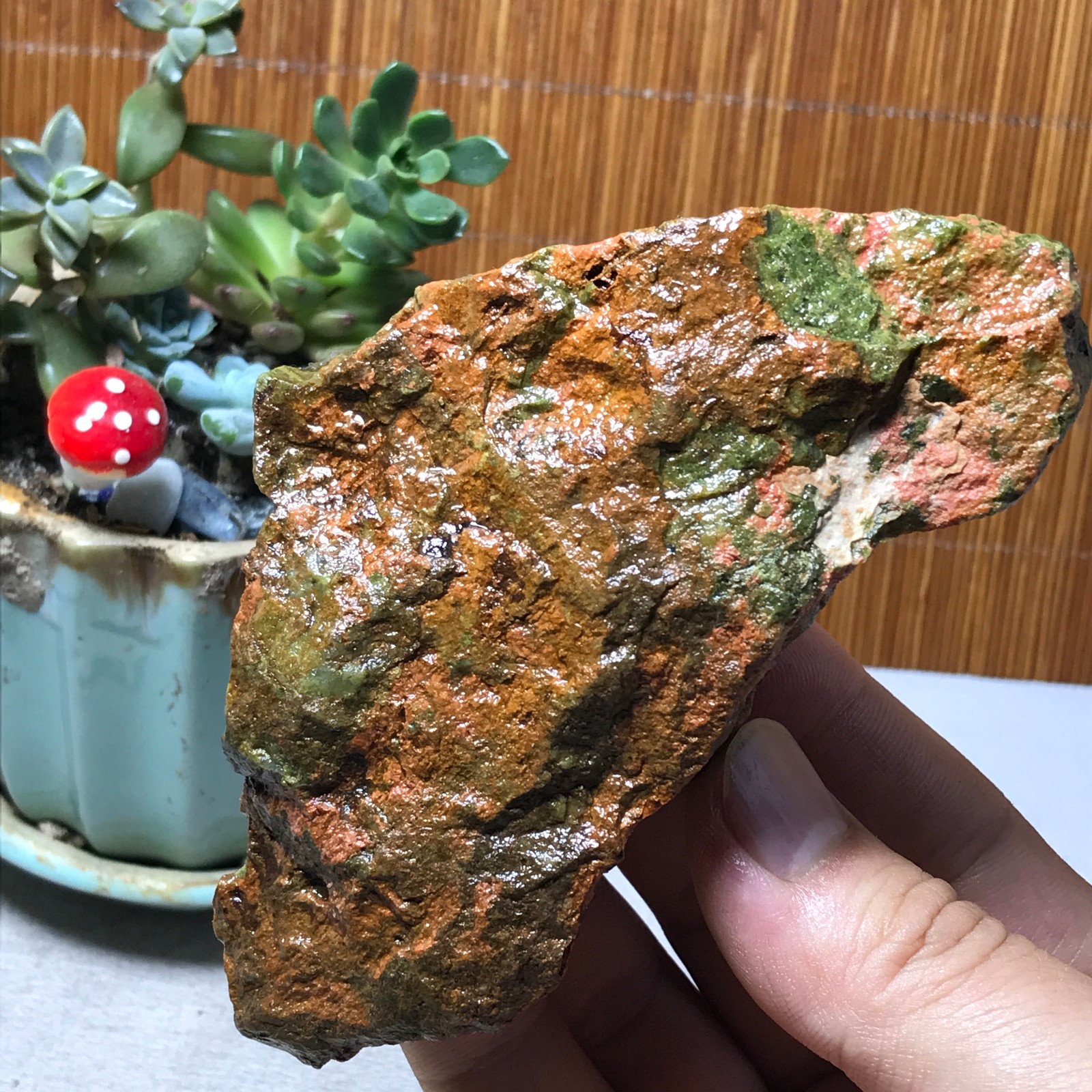228g Natural Unakite Crystal gemstone Rough Mineral Specimen healing A6354