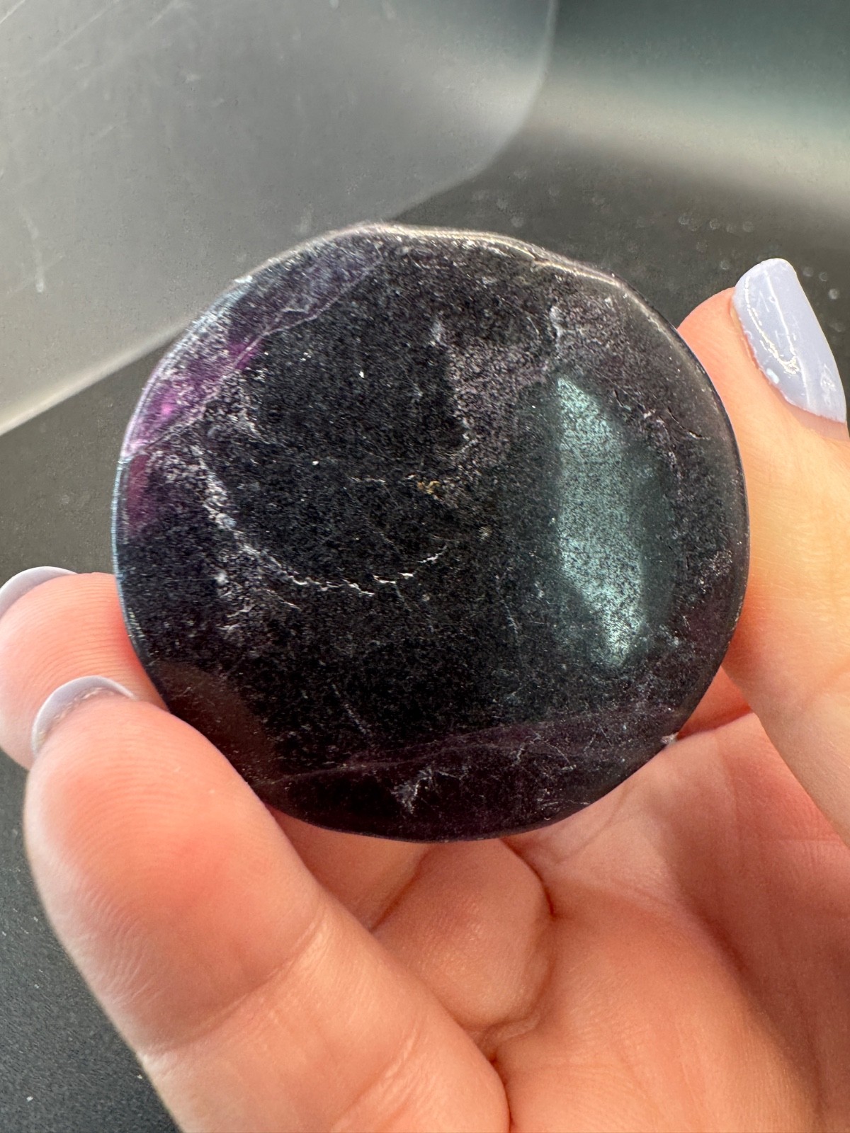 6399 Purple Fluorite Carved and Polished Fairy House 125g