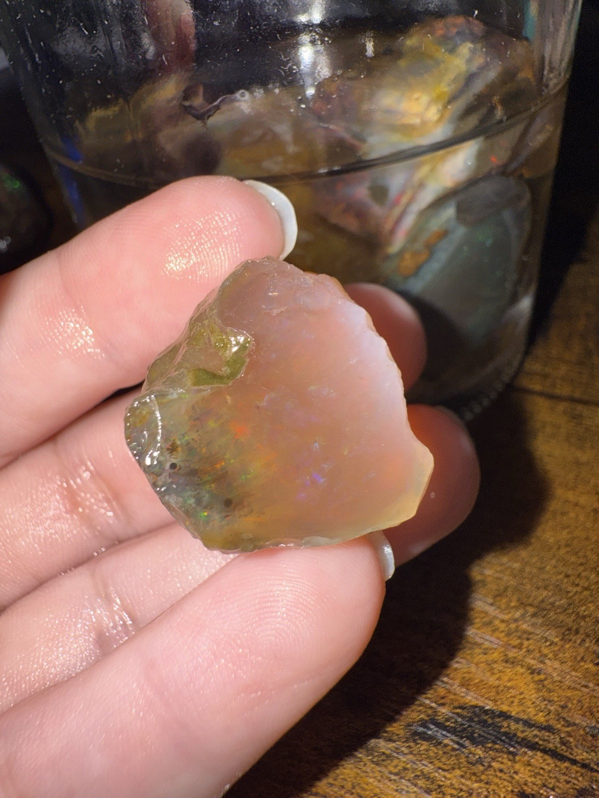 Specimen Rough Opal Stones in Jar – Ethiopian Rough, Multiple Mixed-Color Pieces