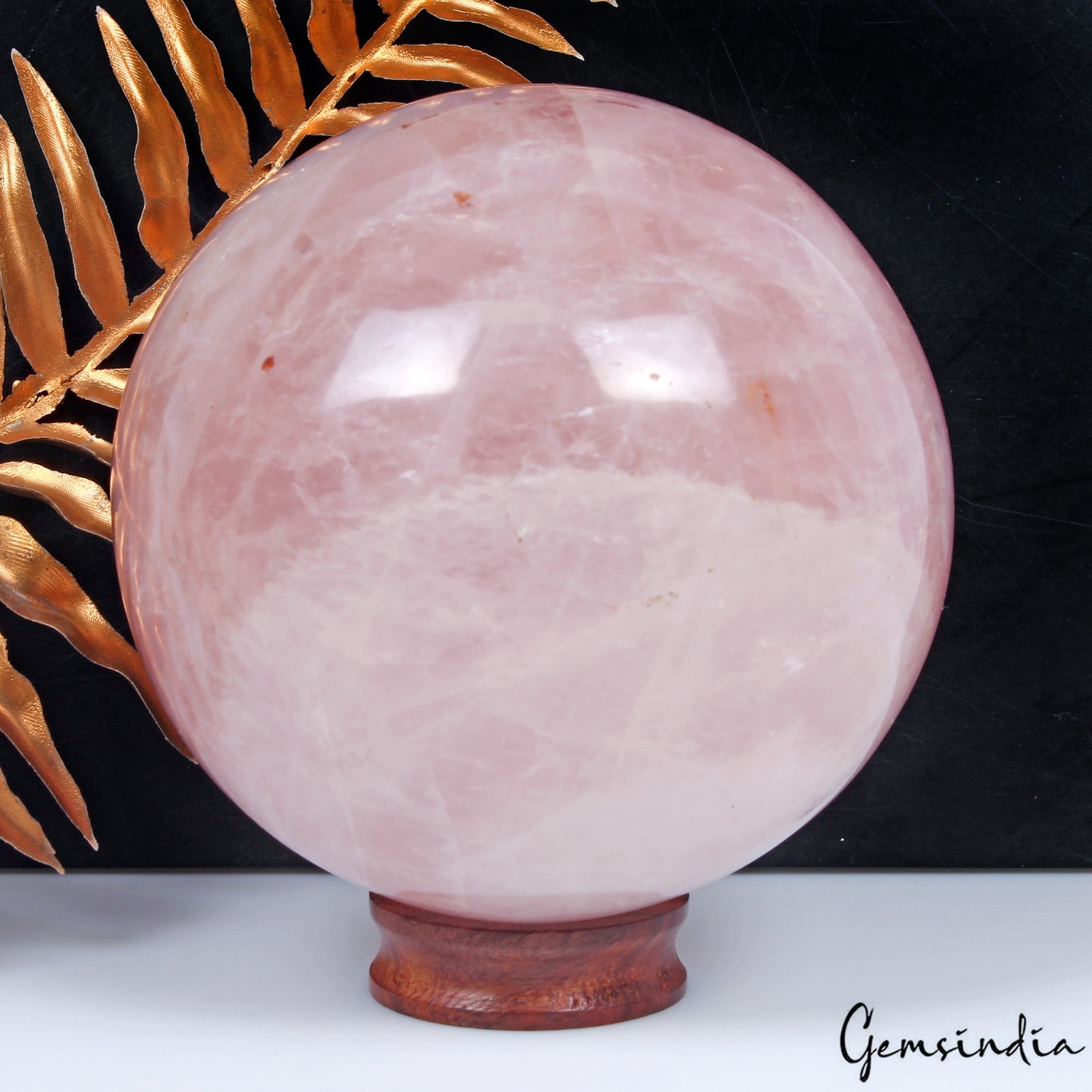 3.9″ Natural Pink Rose Quartz Crystal Healing Mineral Sphere Polished Gemstone