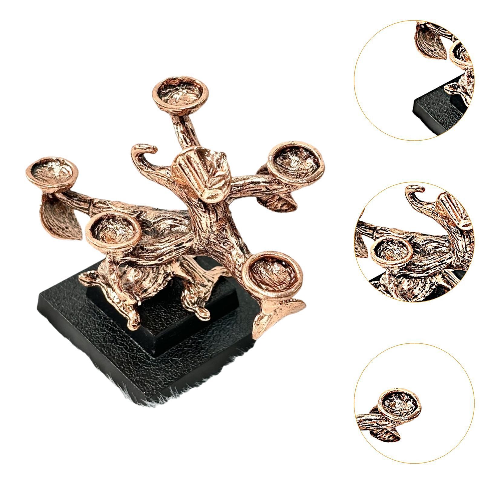 Crystal Ball Stand Mineral Holder Sturdy 5 Sites Golden Tree Home Decor Sphere