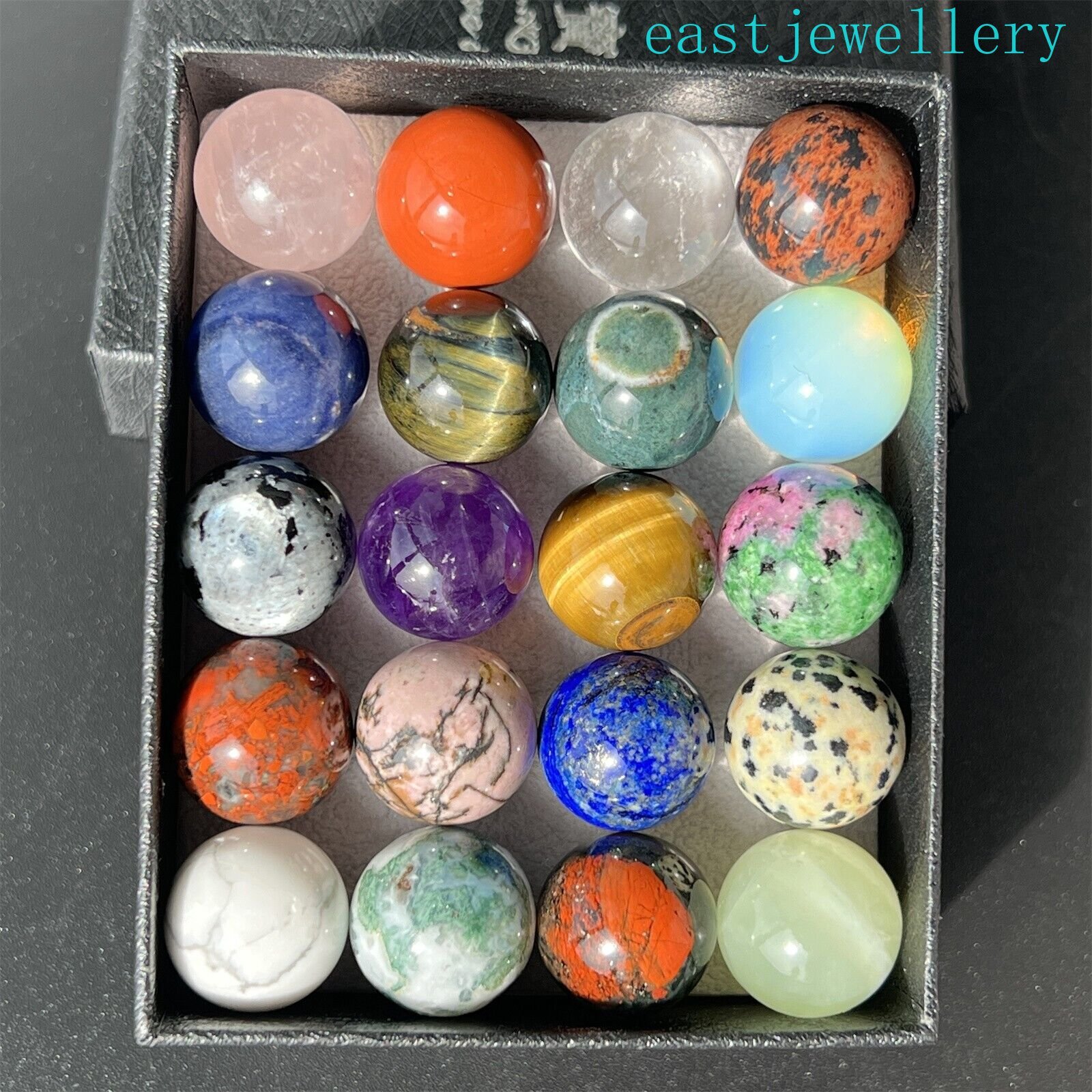 20x Wholesale Natural Mixed sphere quartz crystal ball reiki healing 15mm+ box