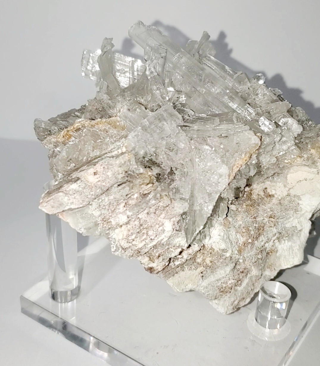 418g Hydroboracite with Gypsum Selenite Cluster