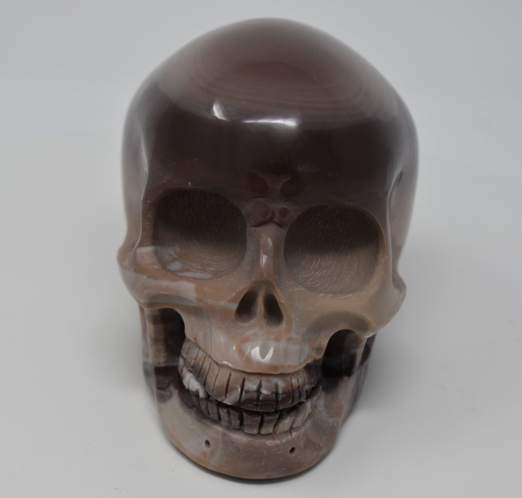 Jasper Hand Craved Skull 966 grams (2 lb 2.0 oz)