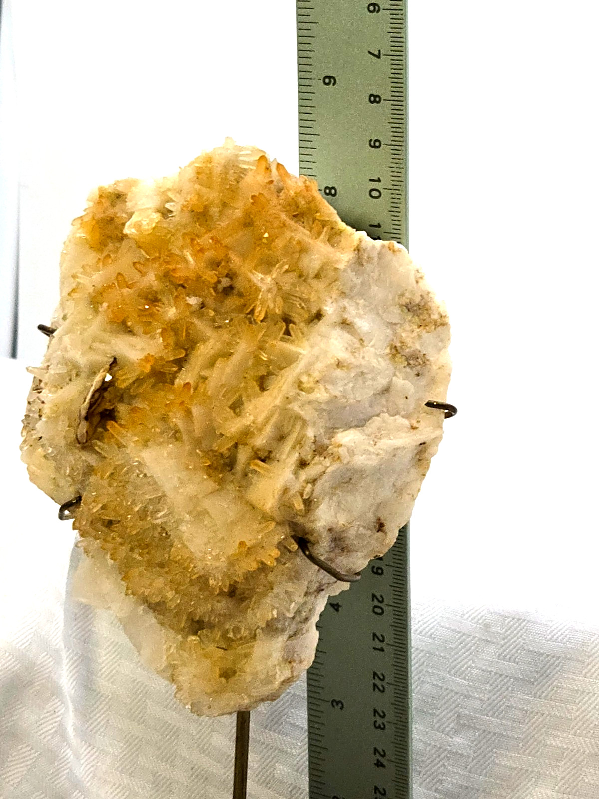 Beautiful Natural Mango Quartz mounted on a Display Stand – Quartz – 5″