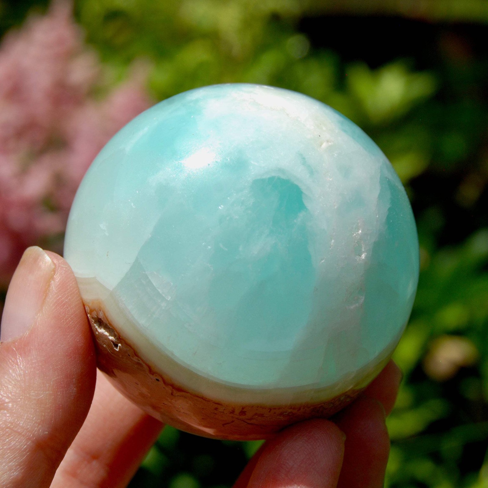 AAA Caribbean Blue Calcite Crystal Sphere | 60mm 300g Stone of Serenity
