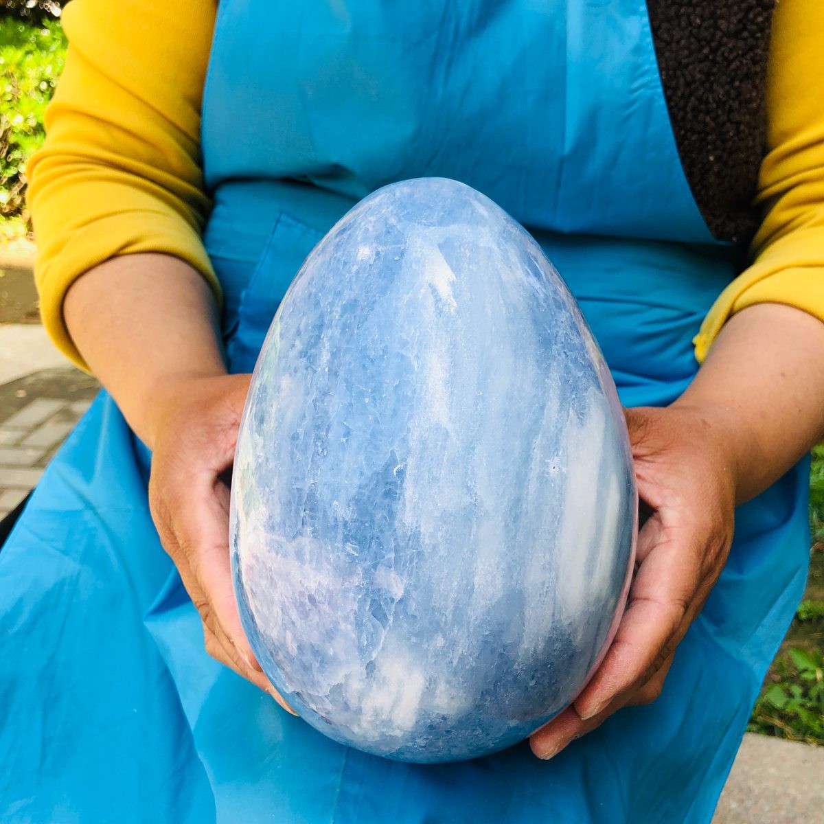 9.3LB Natural Beautiful Blue Crystal Egg Crystal Mineral Specimen Healing 4766