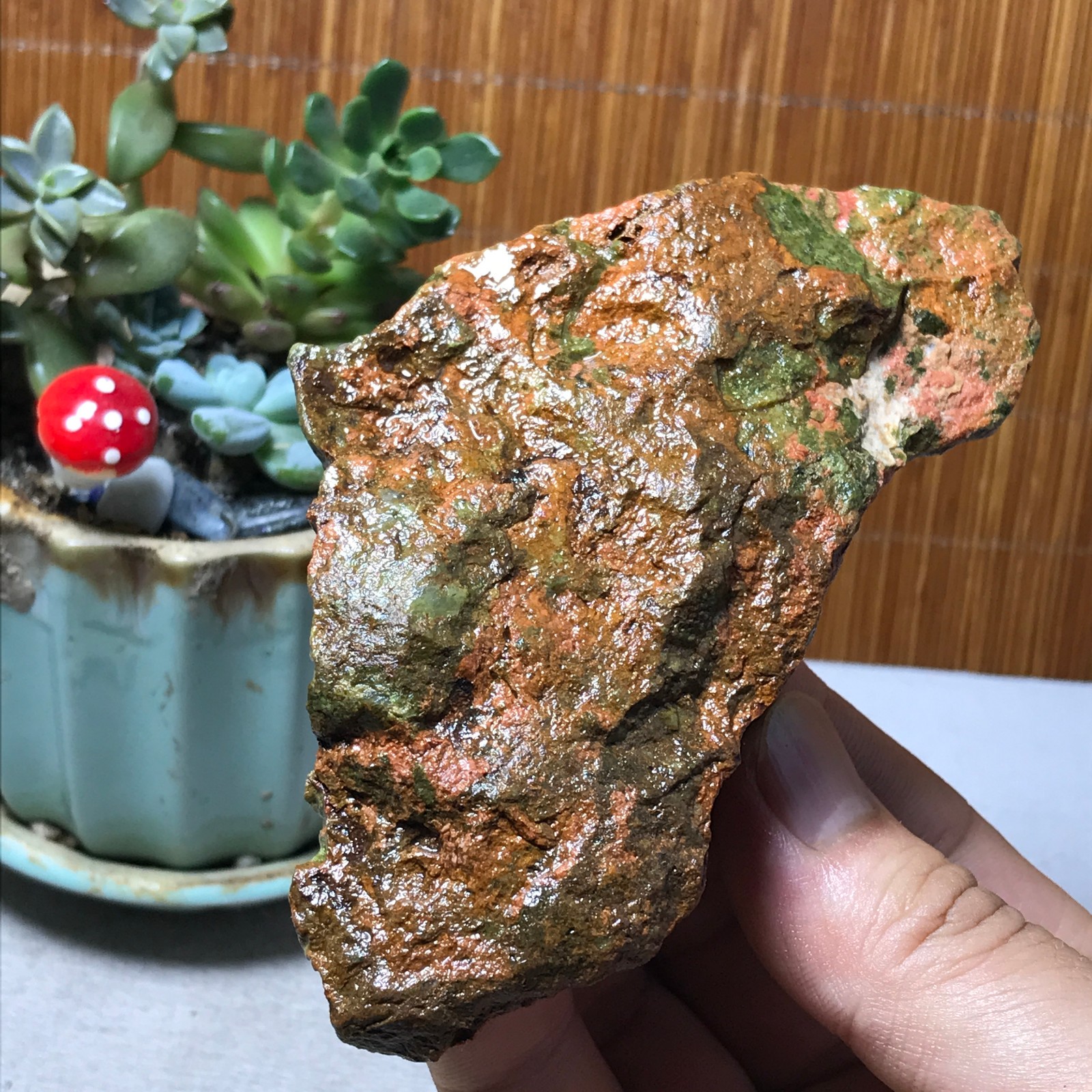 228g Natural Unakite Crystal gemstone Rough Mineral Specimen healing A6354