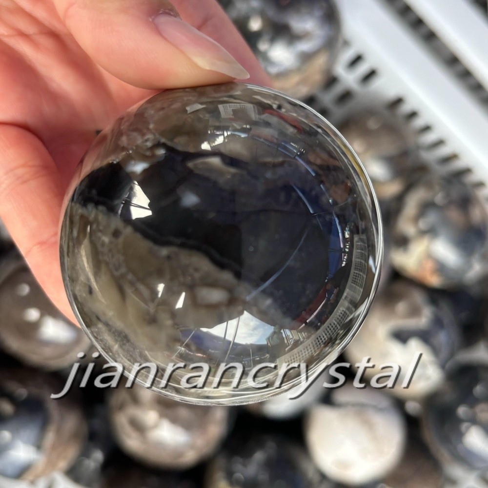 200g+ Volcanic agate sphere crystal ball home decoration fluorescent sphere 1pc