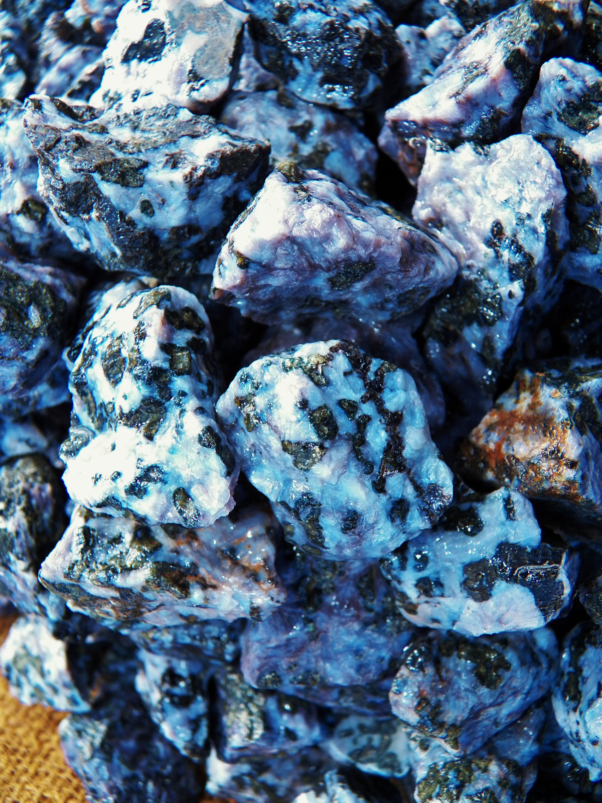 2000 Carat Lots of Indigo Gabbro Rough – Plus a FREE Faceted Gemstone