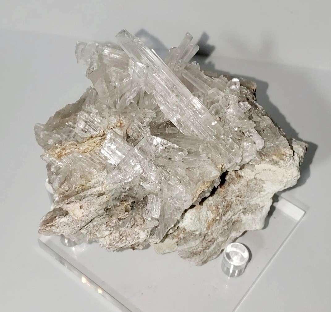 418g Hydroboracite with Gypsum Selenite Cluster