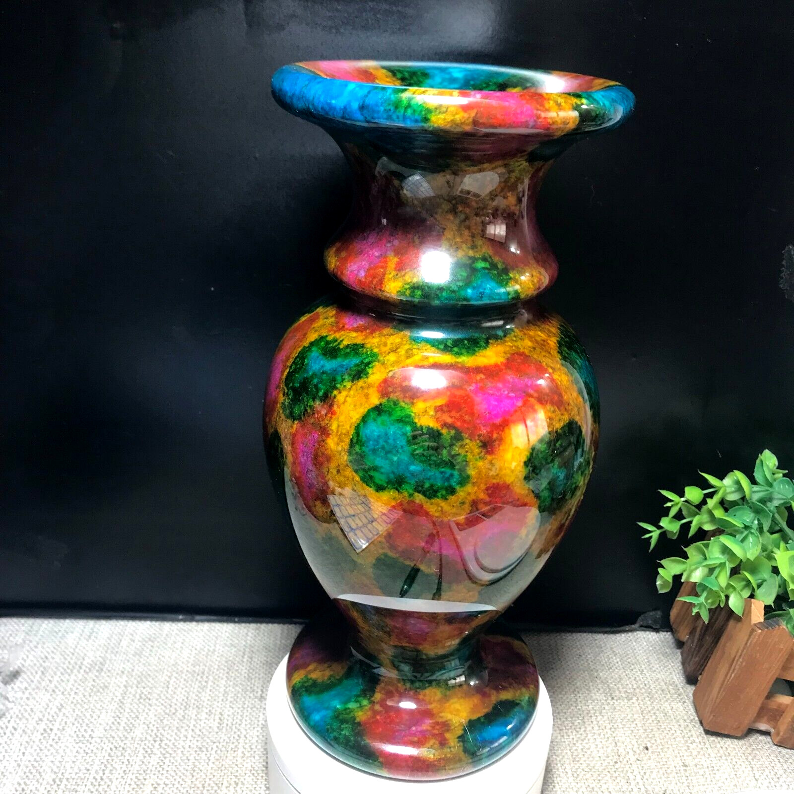 1PCS 3.2kg “Seven Colors Jade” Crystal Quartz Vase Specimen Collection