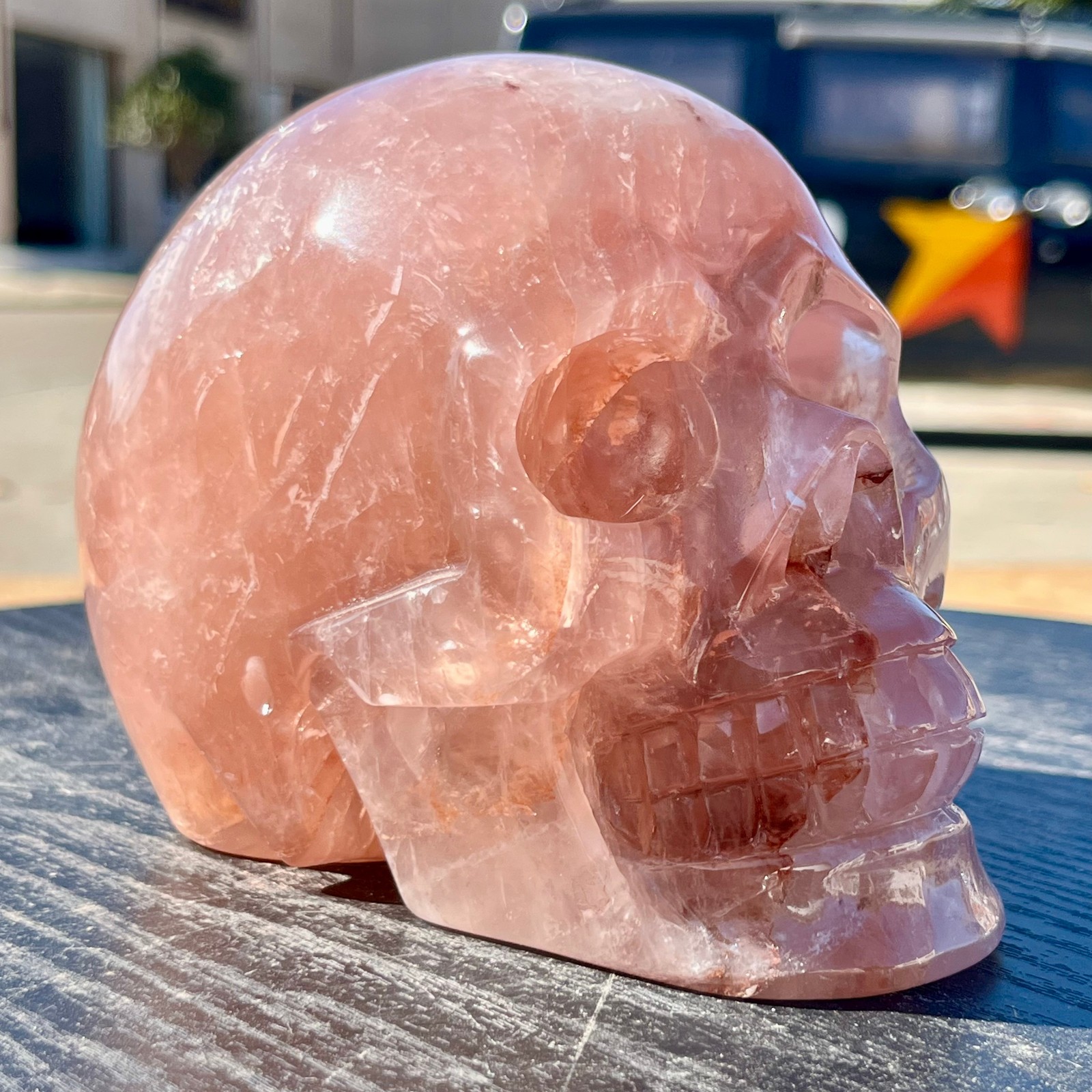 Natural Red Agate Skull Carved Crystal Head Reiki Healing Decor 3.9 lb