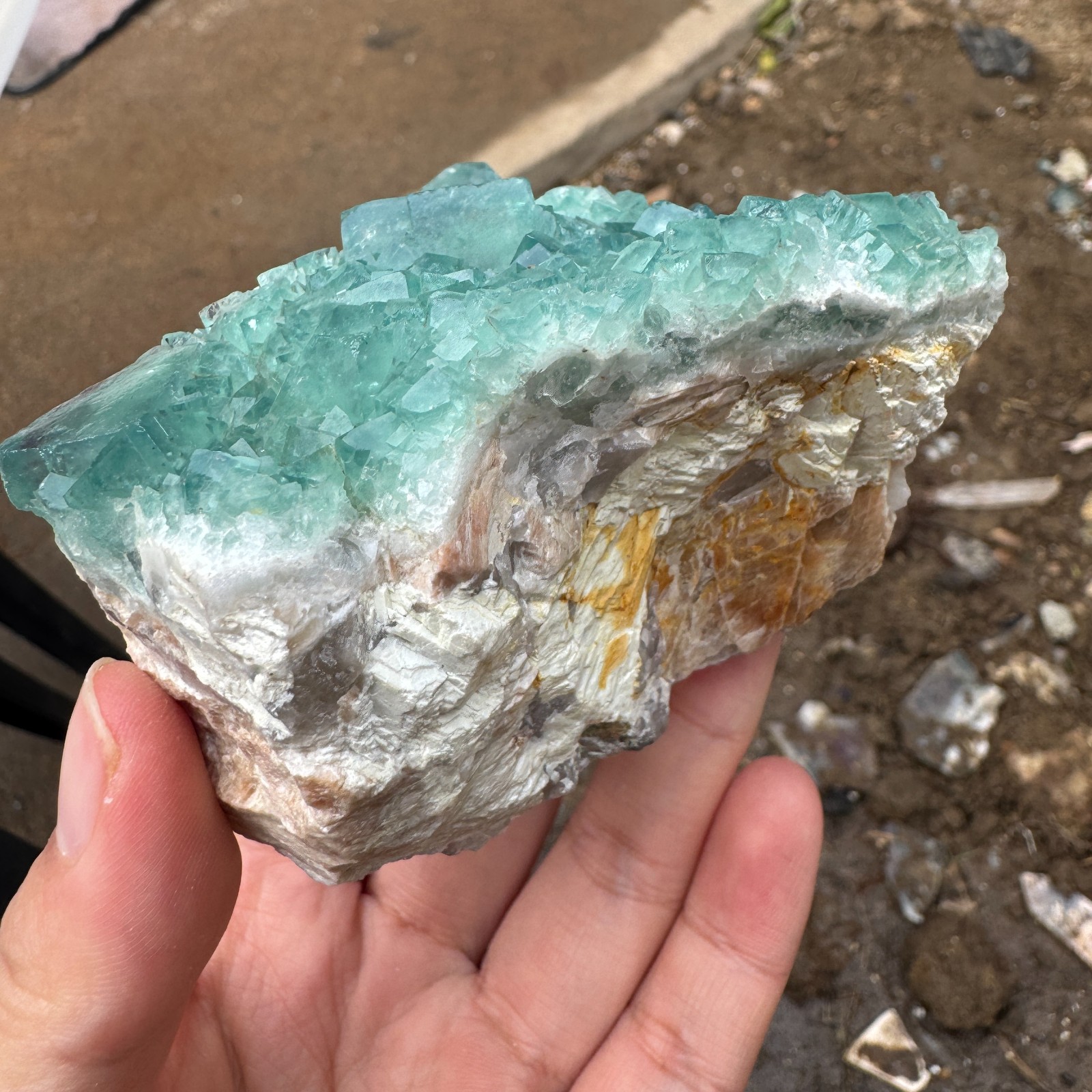 340G Natural cubic green fluorite crystal cluster rough mineral specimen Healing