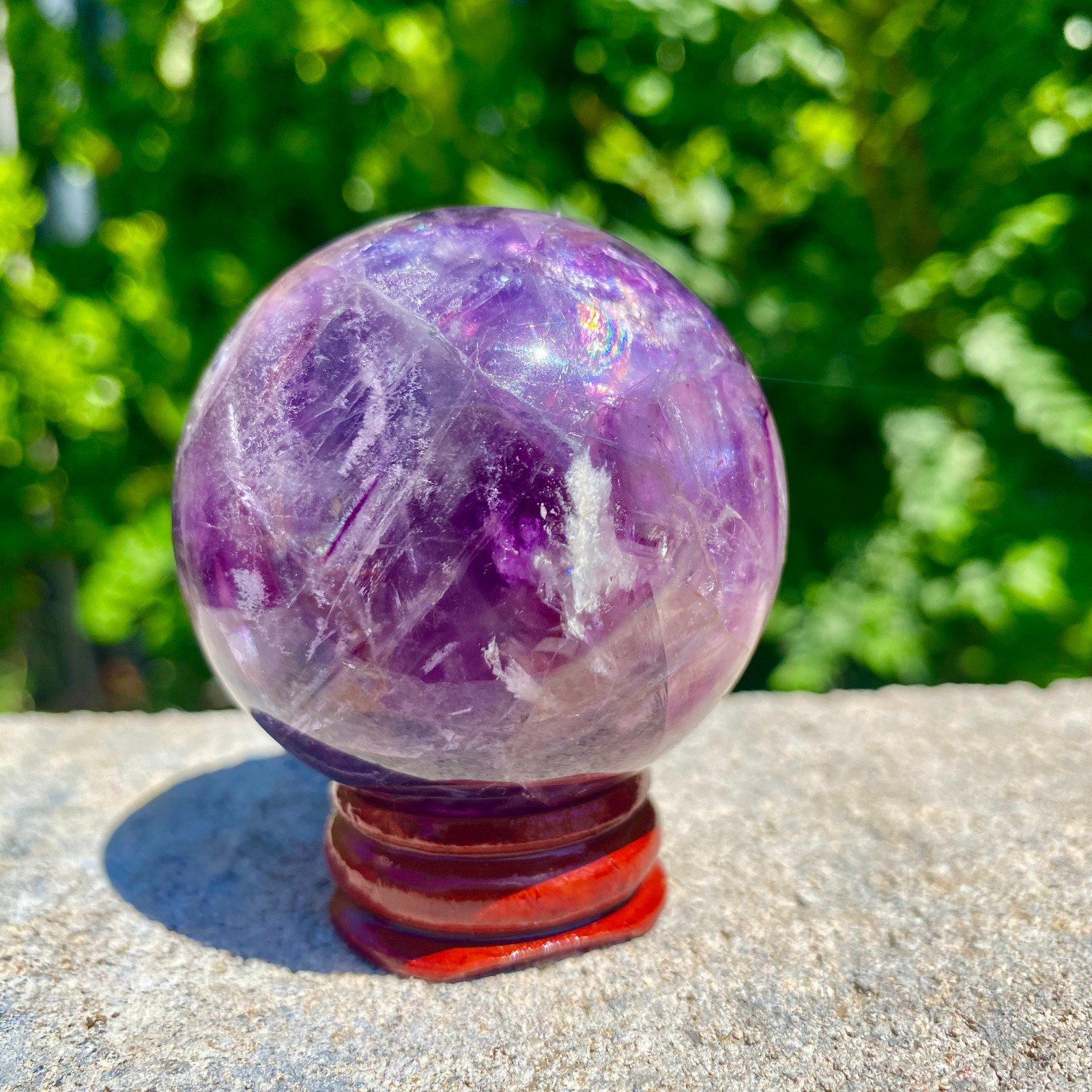 217G natural Green fluorite ball quartz crystal Sphere Reiki energy healing