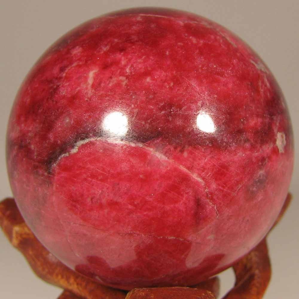 40mm Rare Pink THULITE Gemstone Sphere Ball w/ Stand – Trondheim, Norway