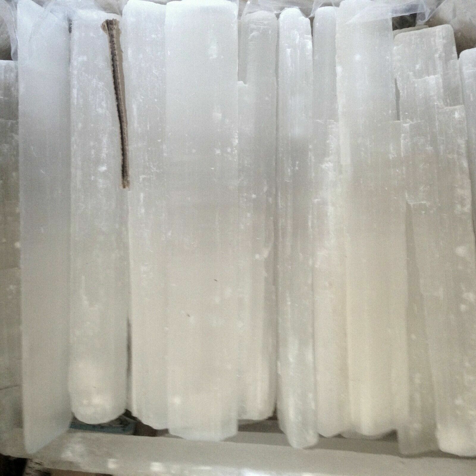 Natural Selenite Logs Rough Crystal Wands ” XL 14″ Bars – 10 Lbs BULK wholes LOT
