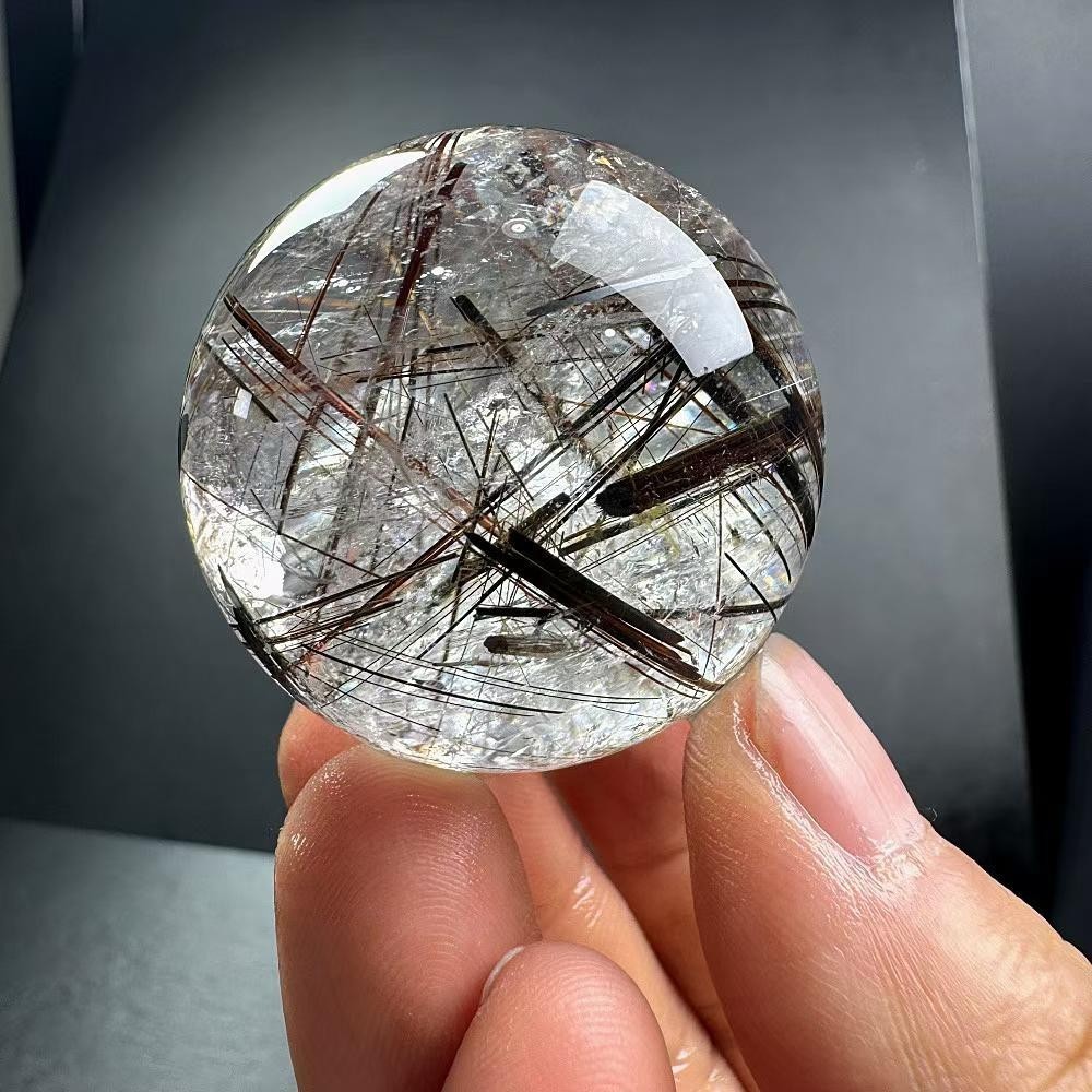 100g Natural Rutilated Quartz Sphere Crystal Ball Mineral reiki Decor
