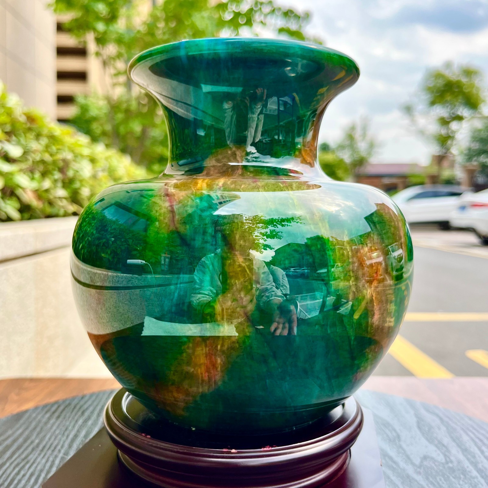 3.78LB Natural “Seven Colors Jade” vase specimen -Taiwan China