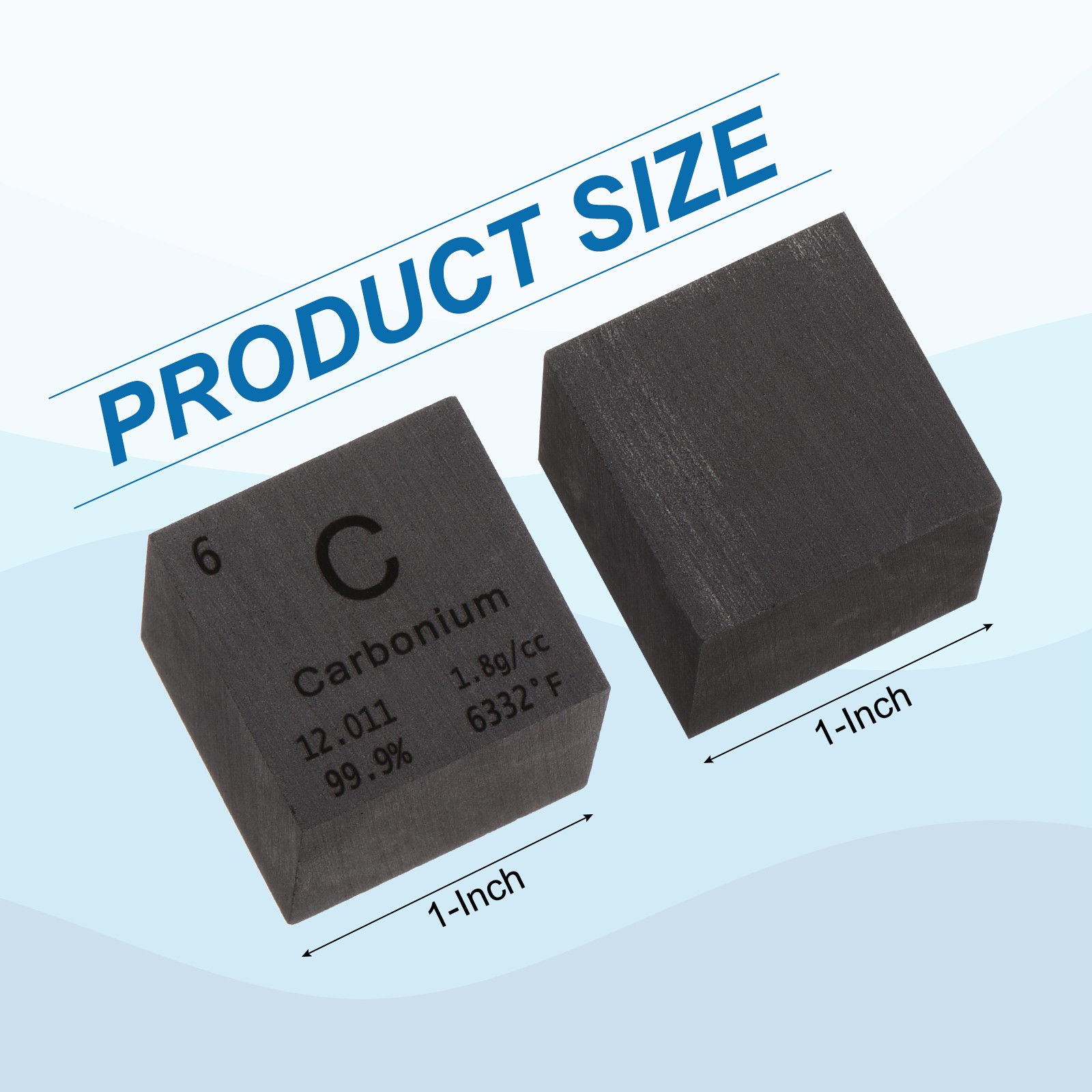 Carbon Cube Metal Element High-Density Block Pure Periodic Element 1″