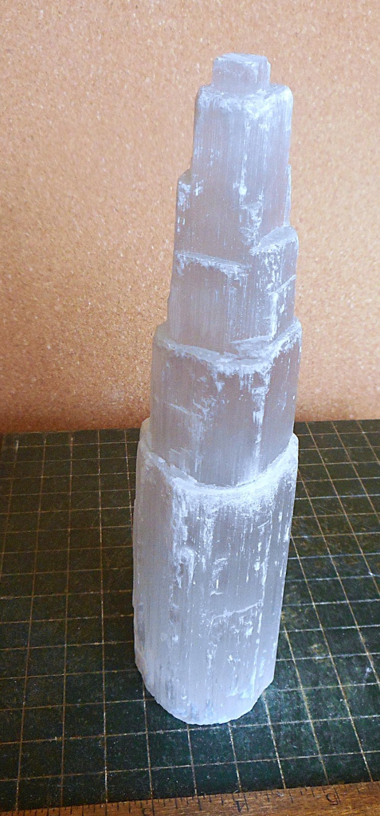 White Selenite Tower. Gypsum Specimen. 7.3″ Tall . 1.2 Pounds