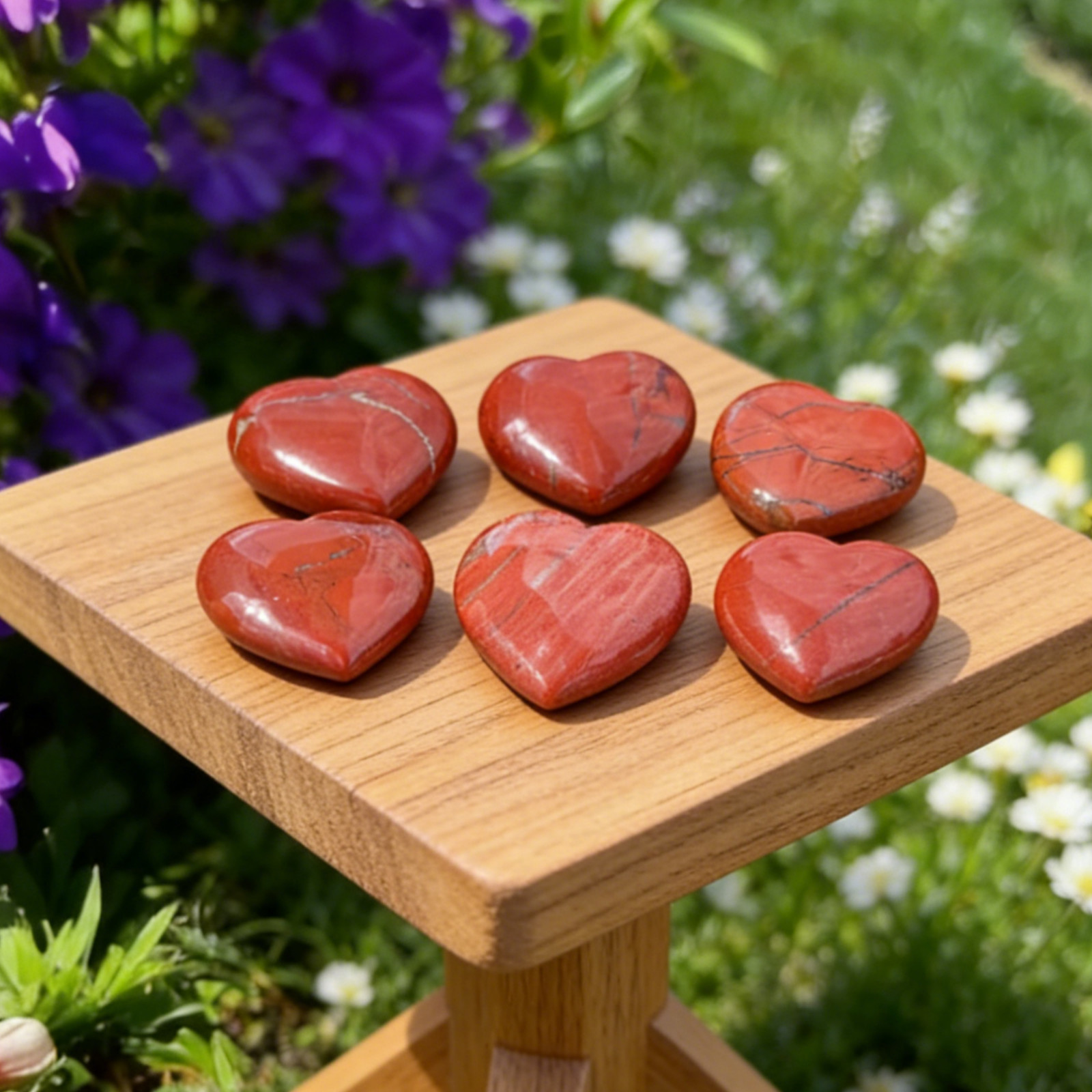 Red Jasper Heart Crystal Palm Stone Healing Worry Stone Meditation Home Decor
