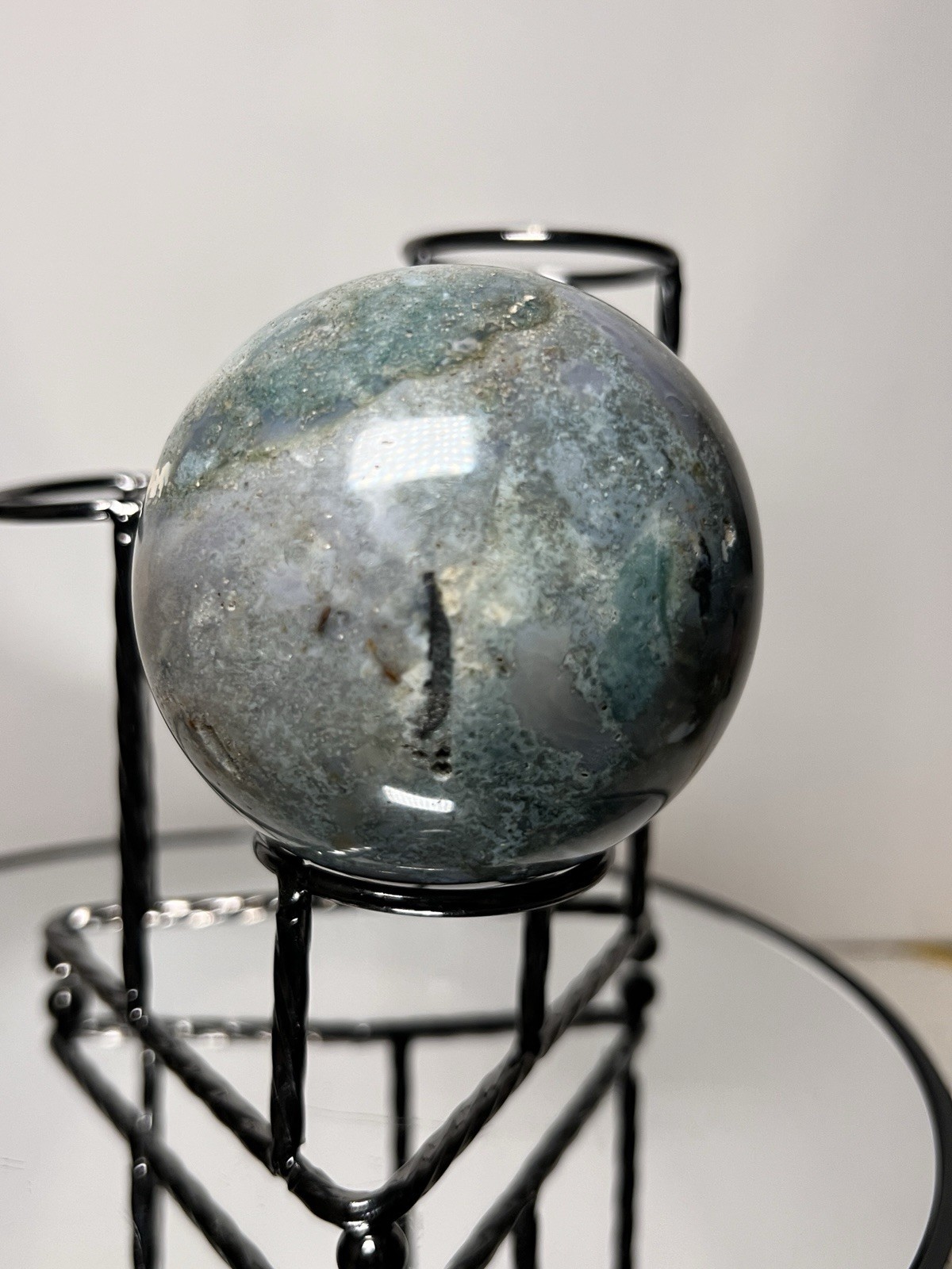 Ocean Jasper 3 Piece Sphere Set with Holder 63mm-67mm -See Pics for Measurements