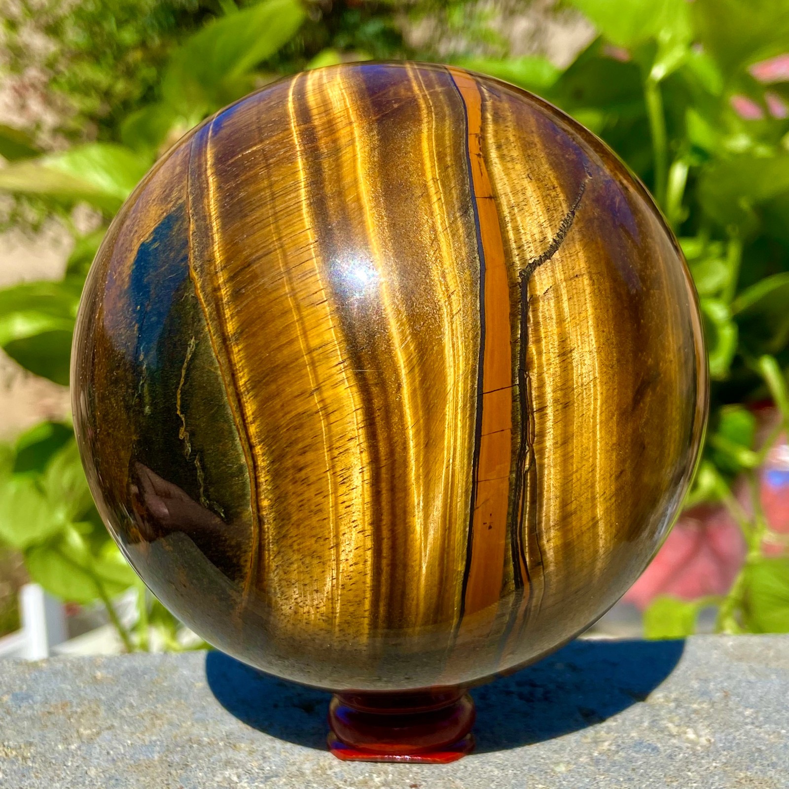 3.41LB Natural Tiger’s eye stone quartz Sphere crystal ball rock Healing
