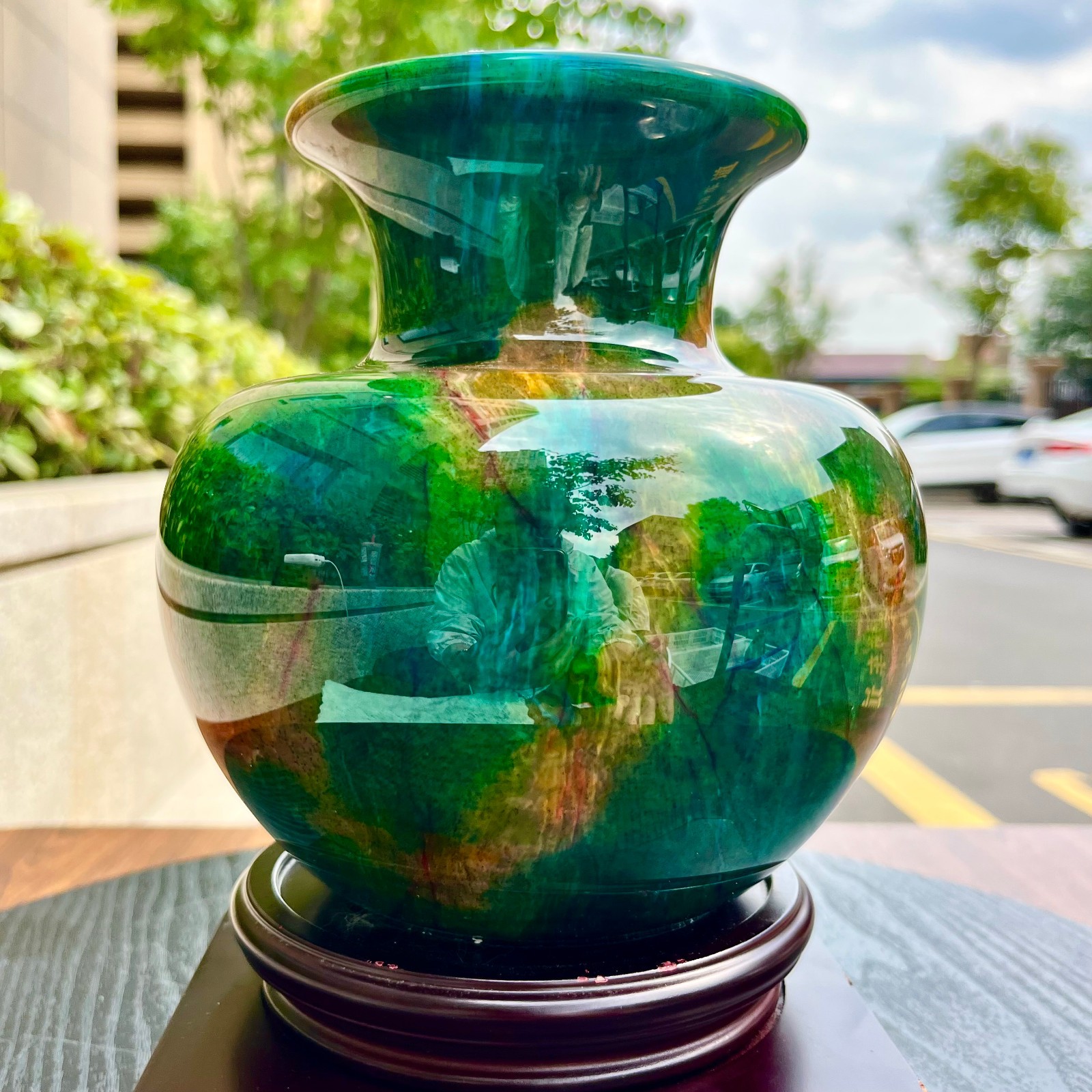 3.78LB Natural “Seven Colors Jade” vase specimen -Taiwan China