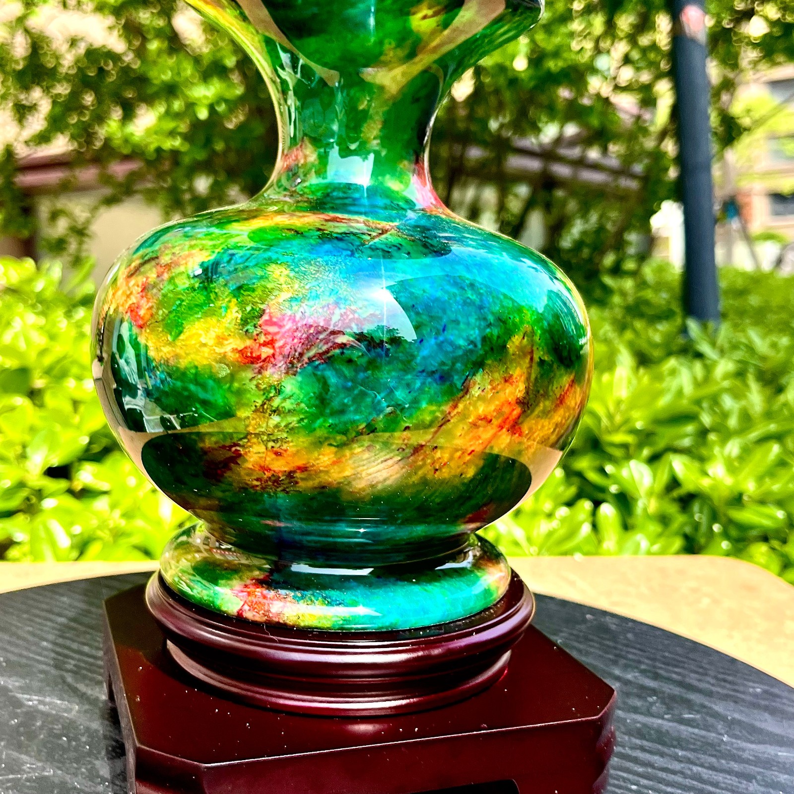 3.81LB Natural “Seven Colors Jade” vase specimen -Taiwan China