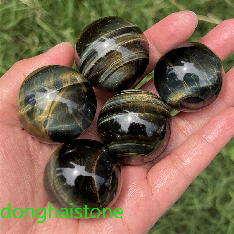 29mm+ 1pc Natural Blue Tiger’s Eye Jasper sphere quartz crystal Ball Healing 1pc