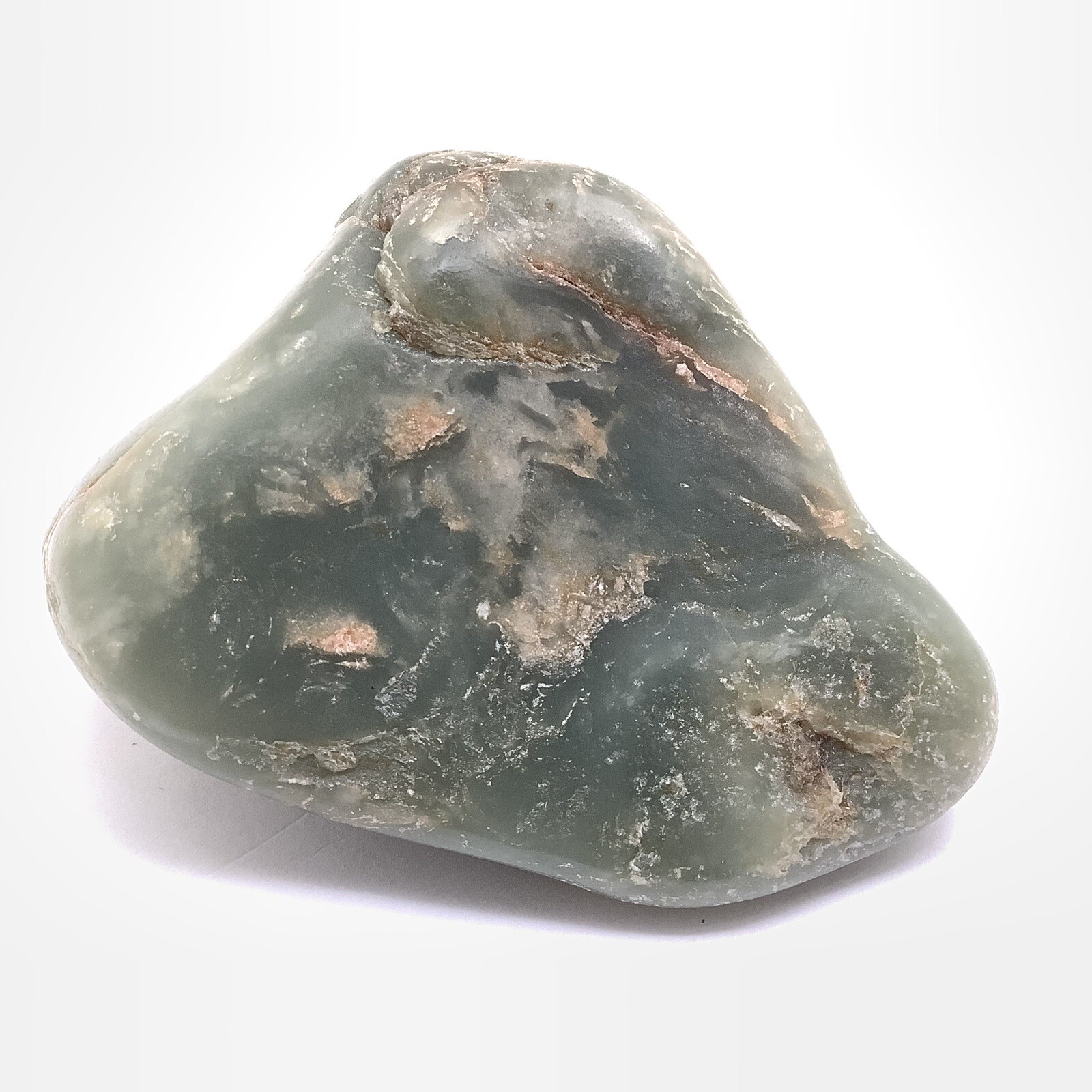 Hetian Jade Cobble Celadon Green Nephrite Jade Stone Specimen Hotan China 461g