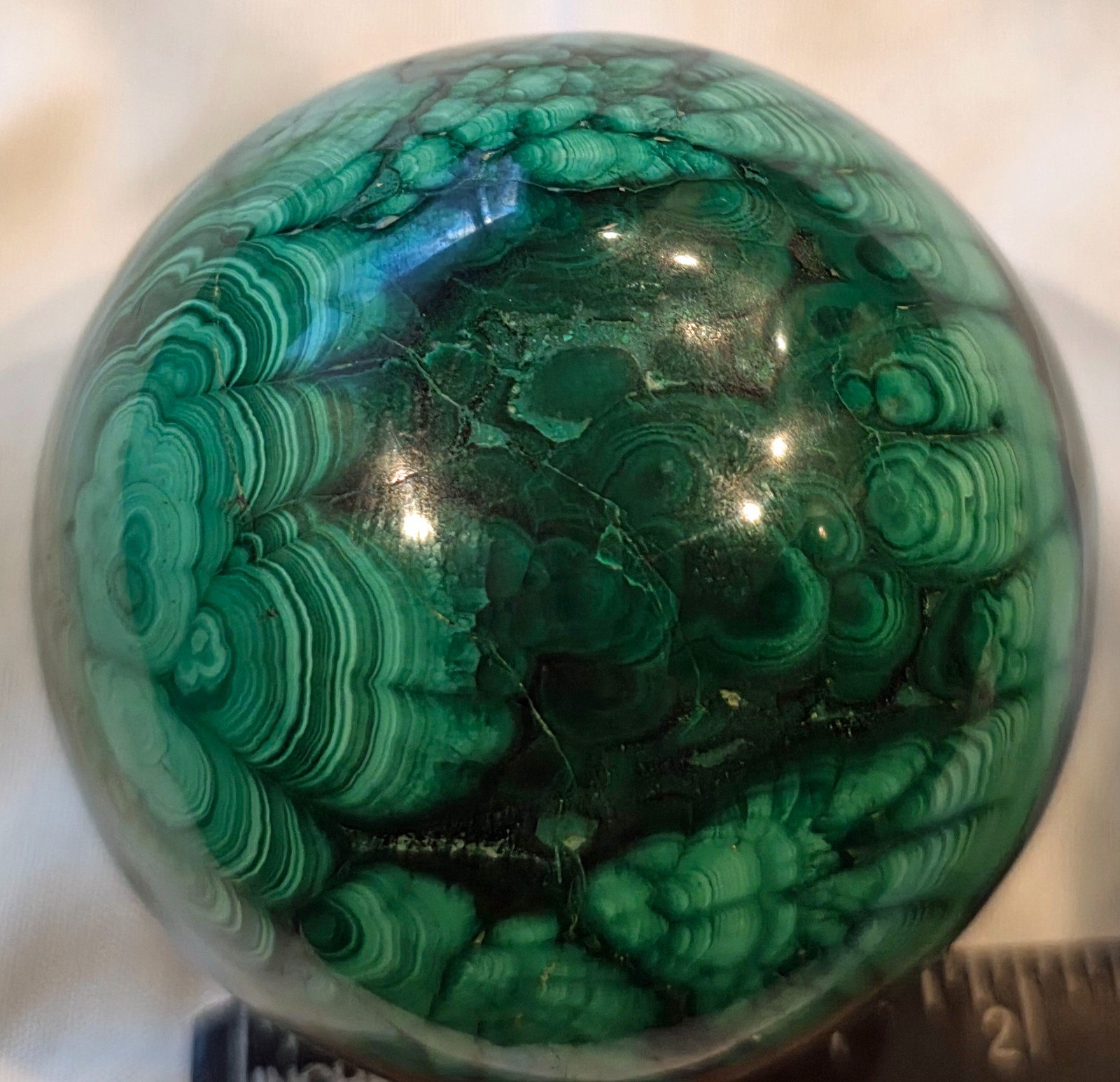 Beautiful 2 1/2″ Diameter Malachite Sphere