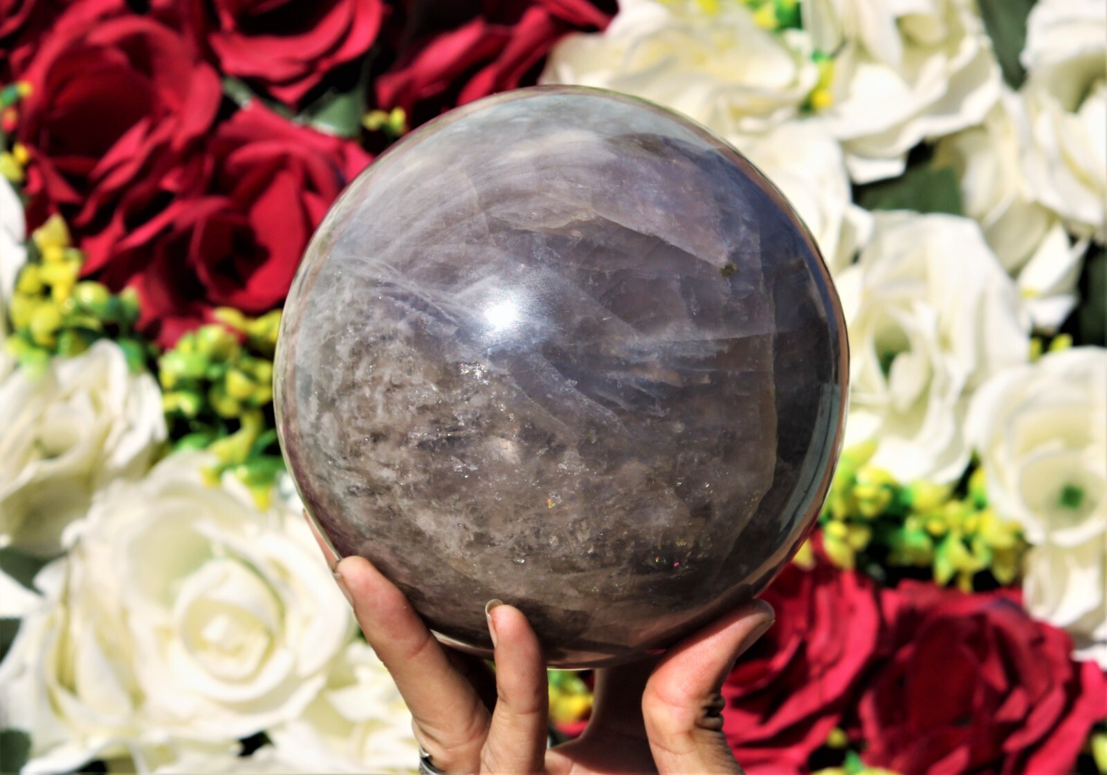 Large 145MM Natural Gray Blue Chalcedony Natural Rock And Minerals Stone Sphere