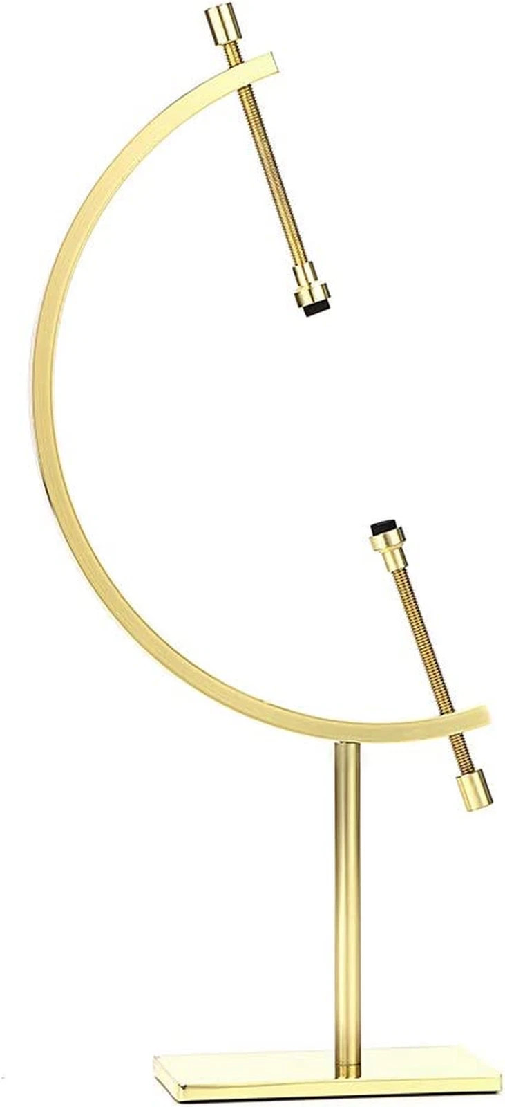 Golden Toned Sphere Holder Caliper Stand, Caliper Style Display Stand for Minera