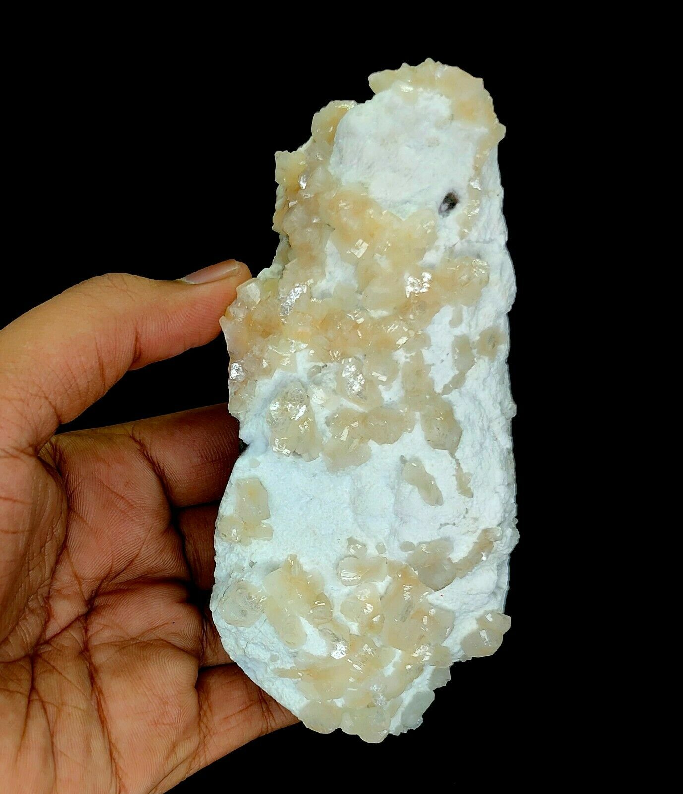 222g Natural 5.25 Inch Heulandite Crystals On Base Matrix Mineral from India