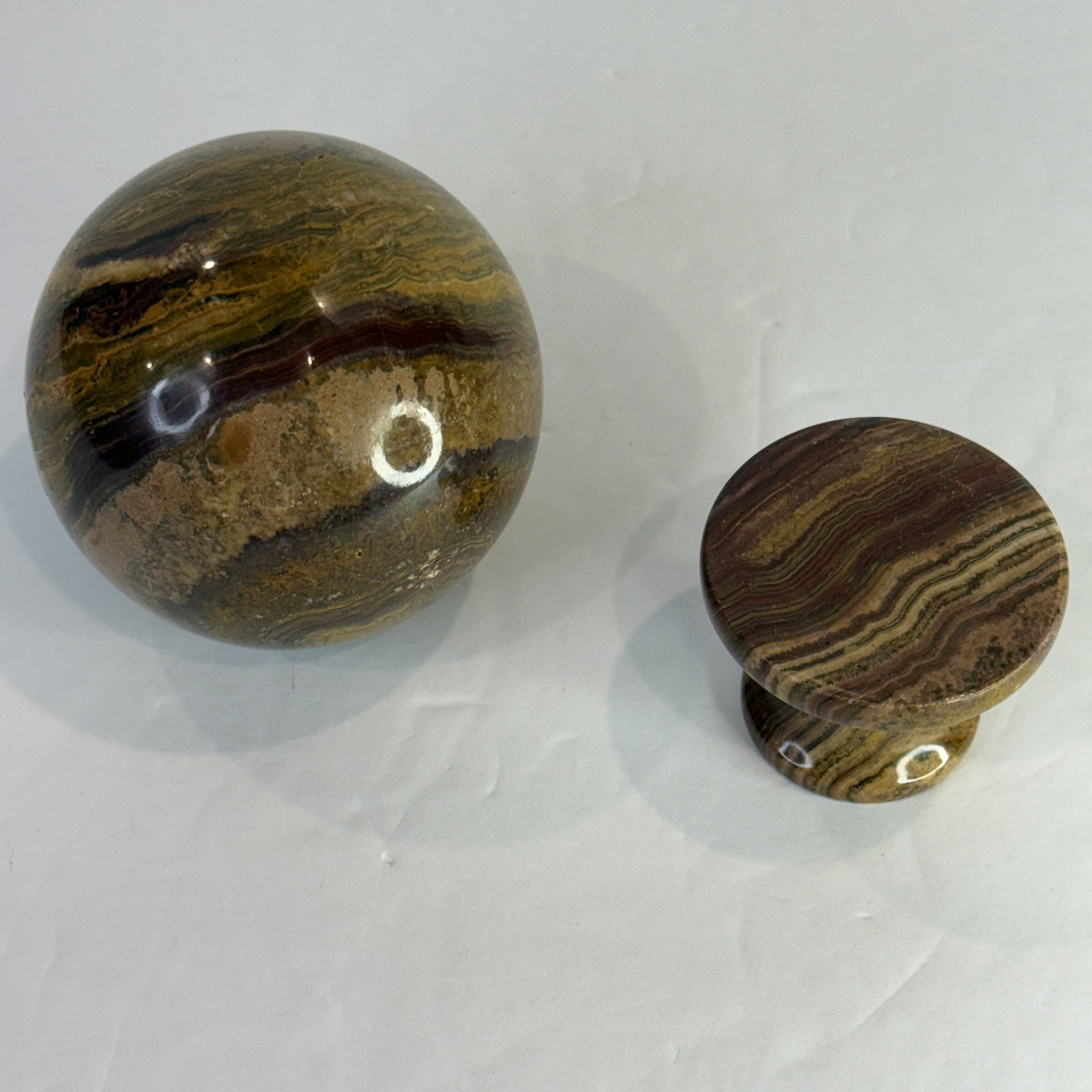 Collector-Grade Banded 🤎 Brown Onyx Sphere on Pedestal • 631g Natural Stone