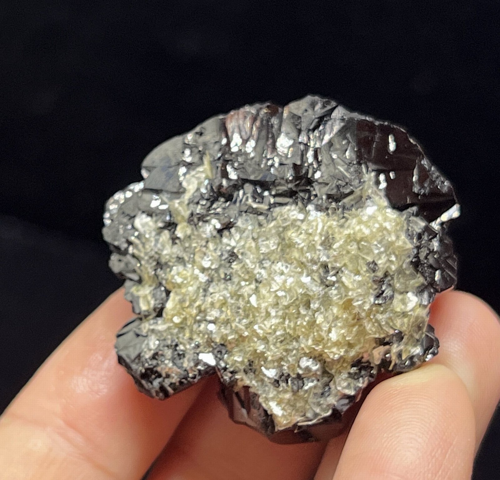 36mm 80g POWERFUL Cassiterite with Muscovite, Natural Mineral Specimen