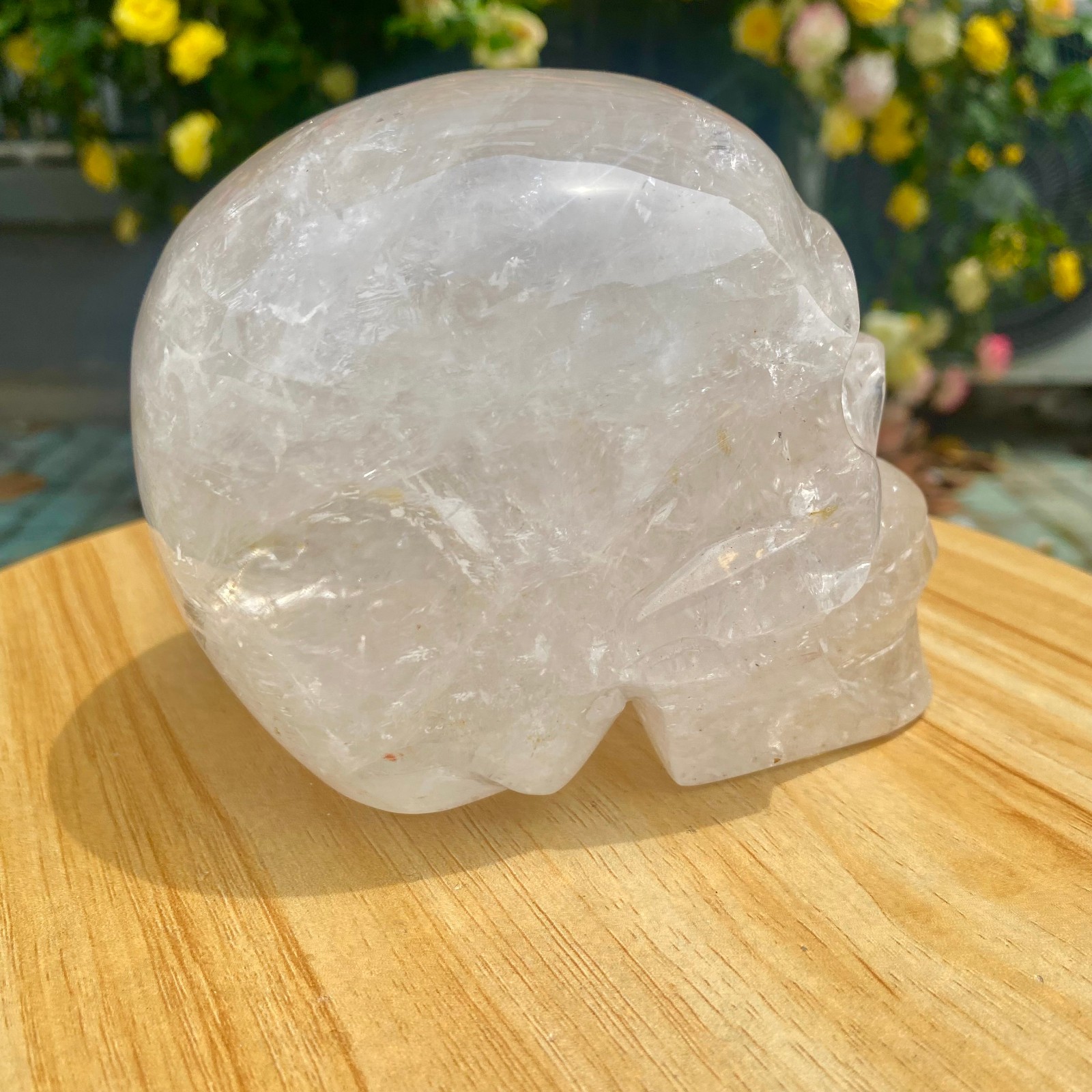 3.3LB TOP! White melting quartz hand carved crystal skull gem reiki healing