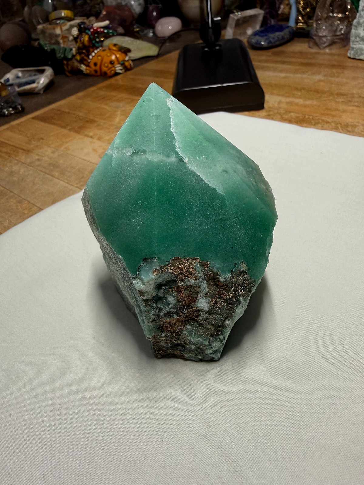 Green Aventurine Crystal Gemstone Six Sided Chiseled Point Specimen 335