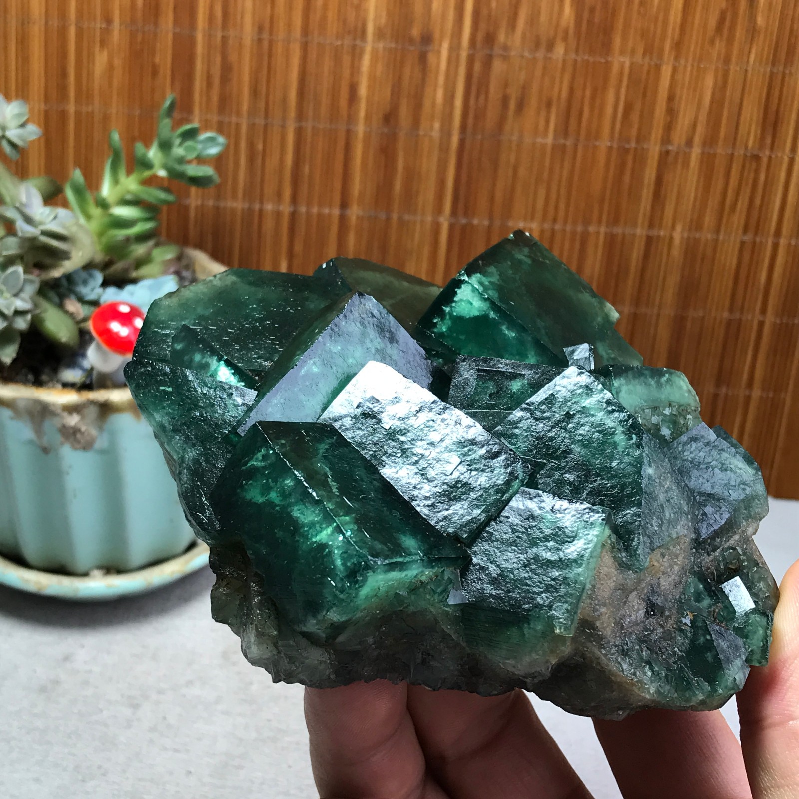 105-95-38mm Rare Natural Green Calcite fluorite Mineral Specimen 598g A6173