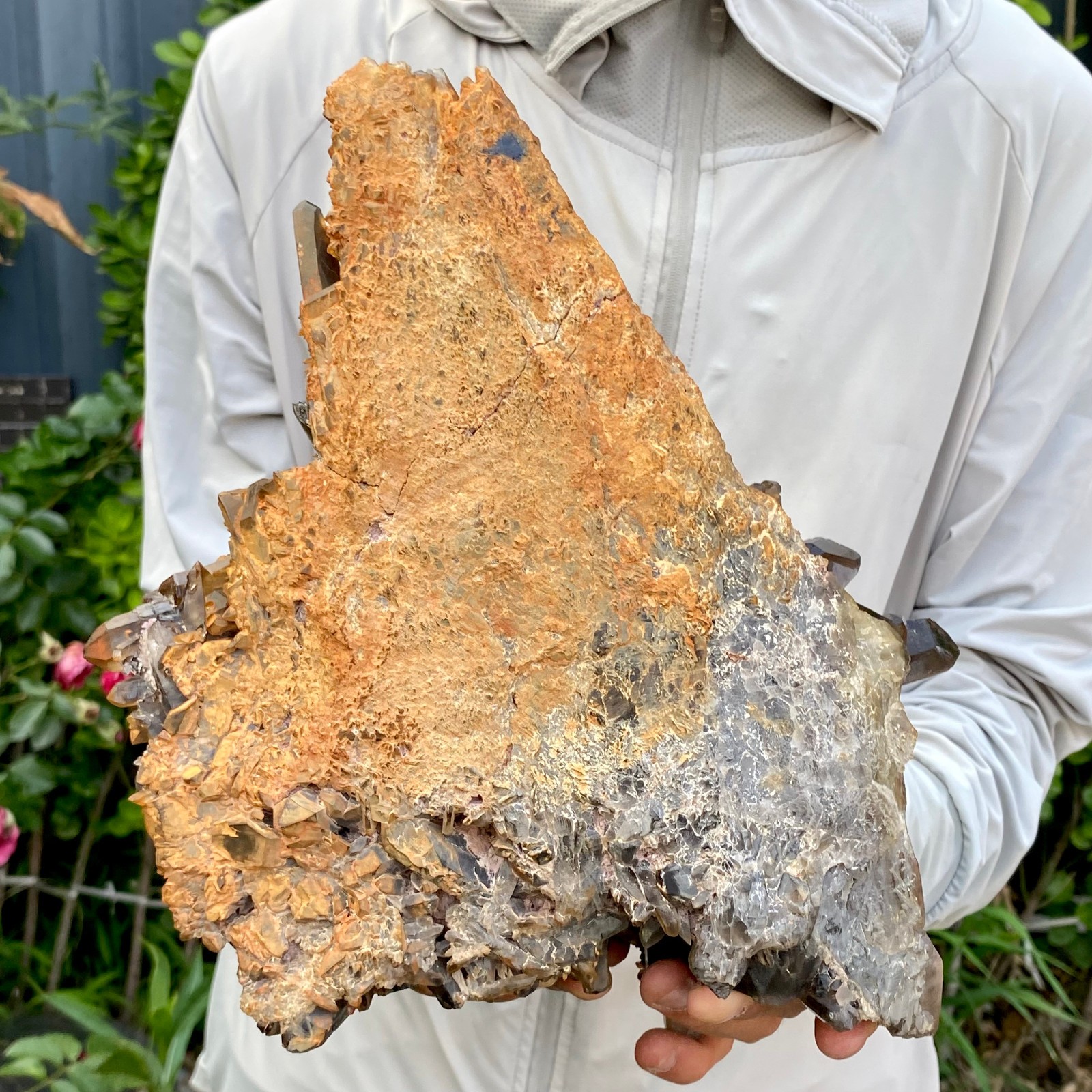 9.7LB Large Natural Black Smoky Quartz Crystal Cluster Raw Mineral Specimen