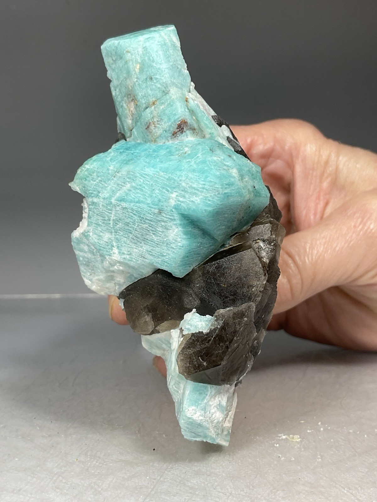 SS Rocks – Amazonite with Smoky Quartz (Lake George, Colorado) 211g