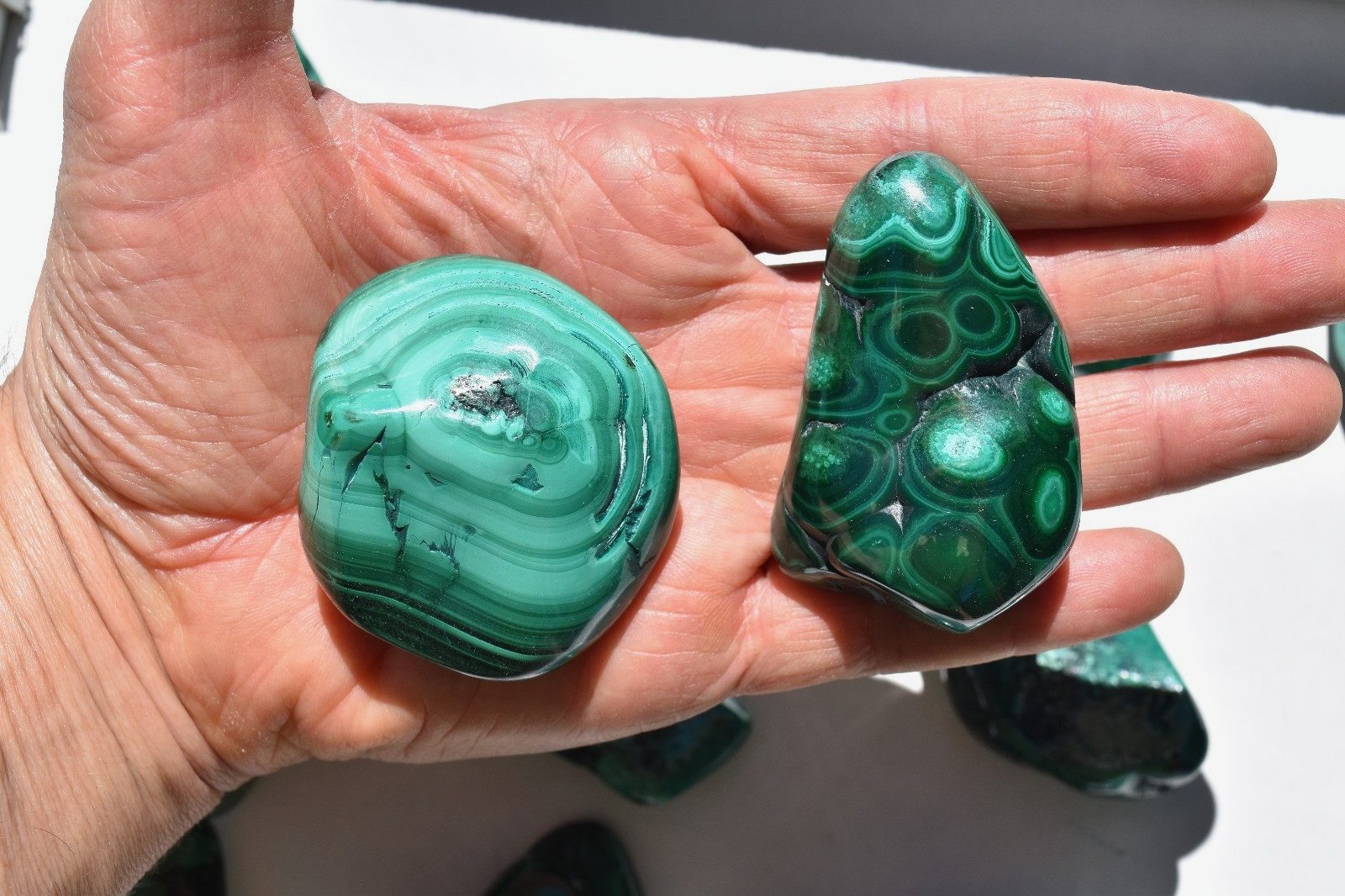 WHOLESALE Polished Malachite from Congo 15 pieces 2 kg # 5869